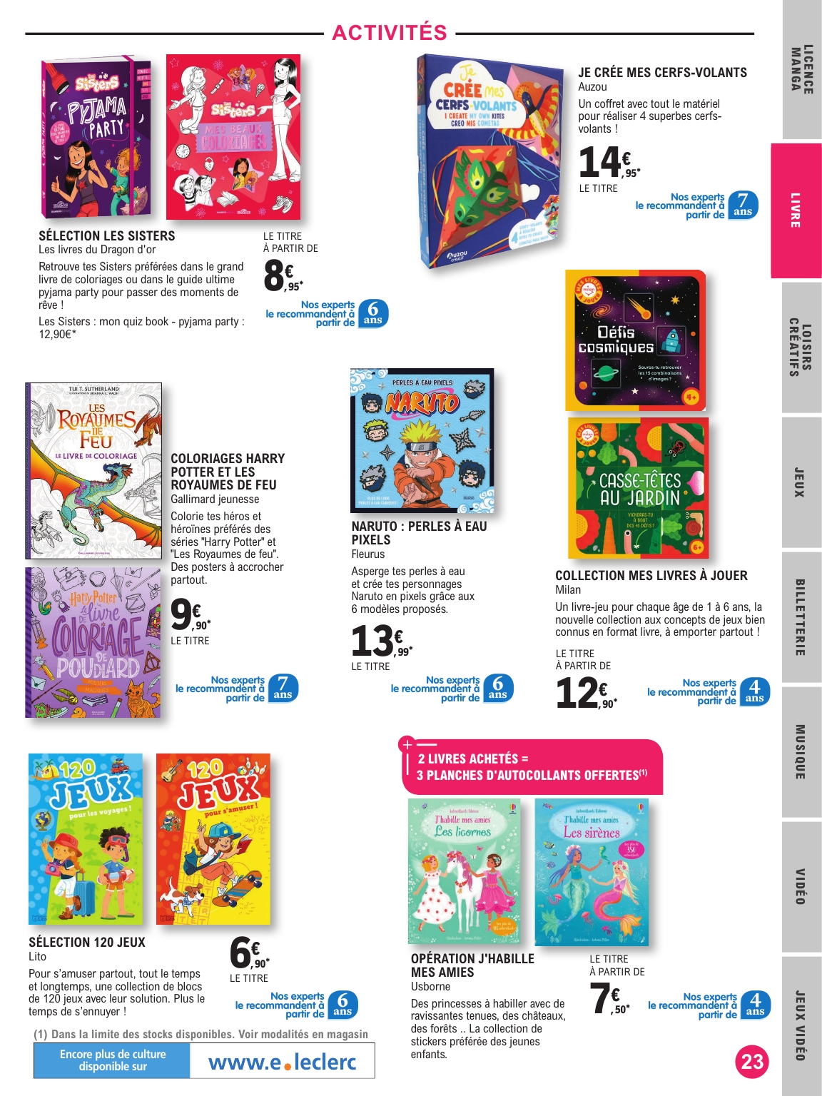 e-leclerc - Catalogue E.Leclerc - Selection été valable du 01/07 au 19/07 - page: 23 e-leclerc - Catalogue E.Leclerc - Selection été valable du 01/07 au 19/07 - page: 23