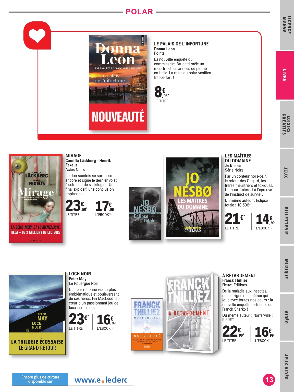 e-leclerc - Catalogue E.Leclerc - Selection été valable du 01/07 au 19/07 - page: 13 e-leclerc - Catalogue E.Leclerc - Selection été valable du 01/07 au 19/07 - page: 13
