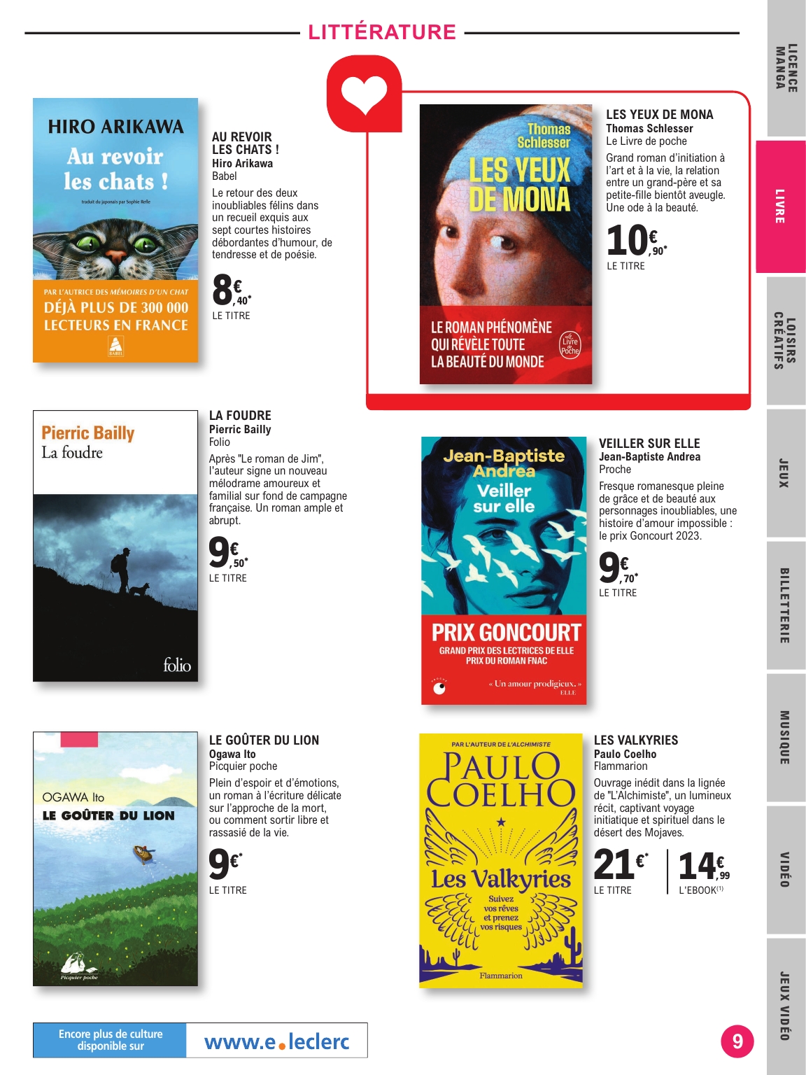 e-leclerc - Catalogue E.Leclerc - Selection été valable du 01/07 au 19/07 - page: 9 e-leclerc - Catalogue E.Leclerc - Selection été valable du 01/07 au 19/07 - page: 9