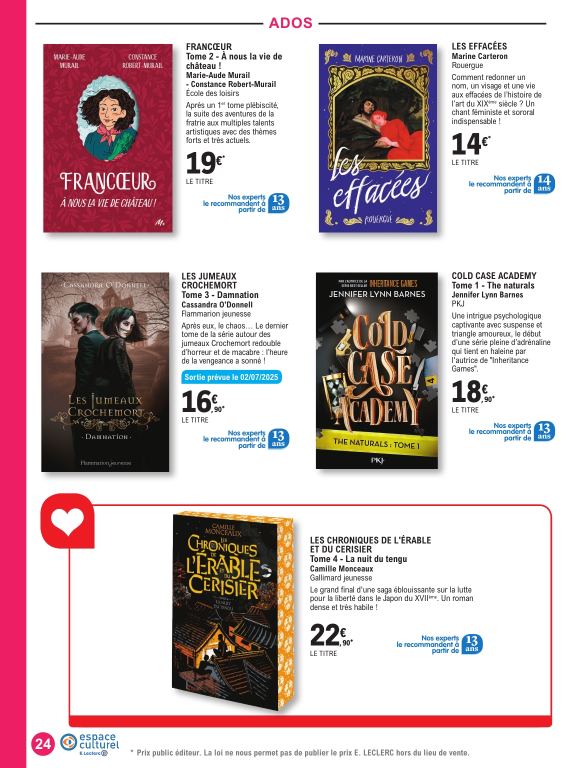 e-leclerc - Catalogue E.Leclerc - Selection été valable du 01/07 au 19/07 - page: 24 e-leclerc - Catalogue E.Leclerc - Selection été valable du 01/07 au 19/07 - page: 24