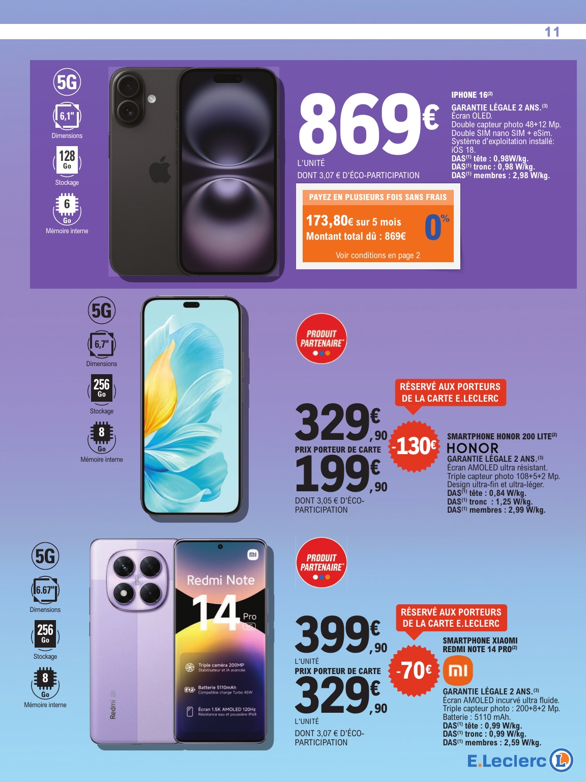 e-leclerc - Catalogue E.Leclerc - Spécial High Tech valable du 08/07 au 19/07 - page: 11