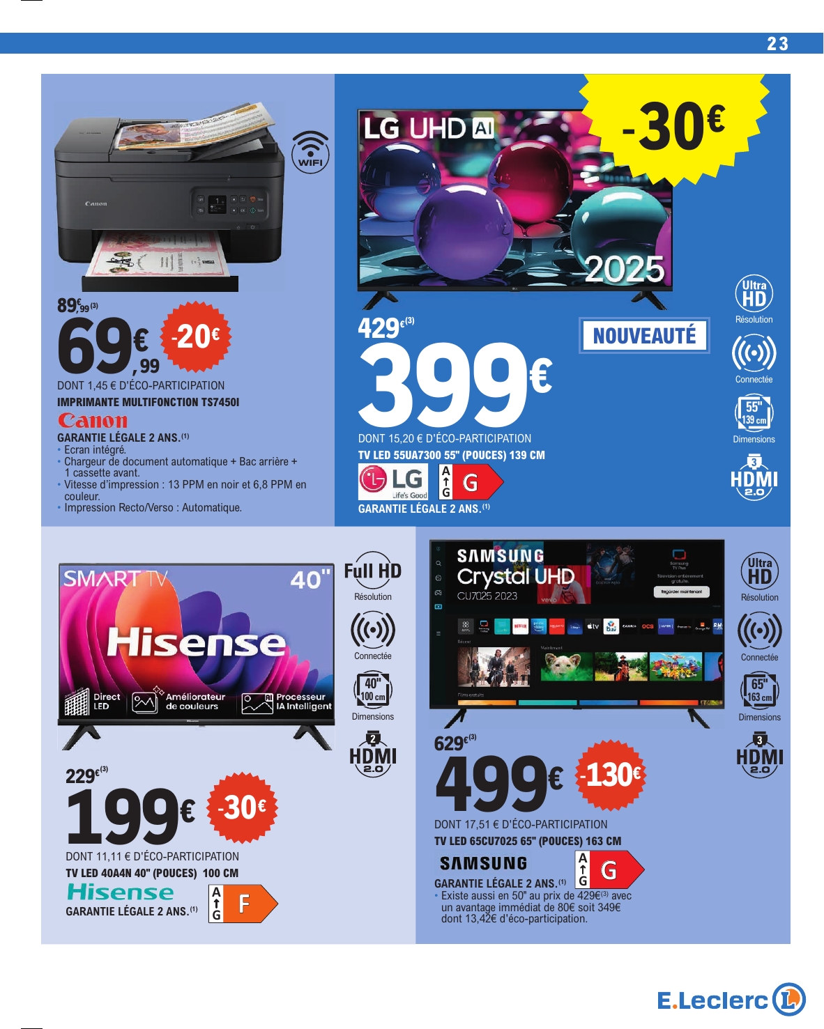 e-leclerc - Catalogue E.Leclerc - Depenser moins valable du 15/07 au 26/07 - page: 23 e-leclerc - Catalogue E.Leclerc - Depenser moins valable du 15/07 au 26/07 - page: 23