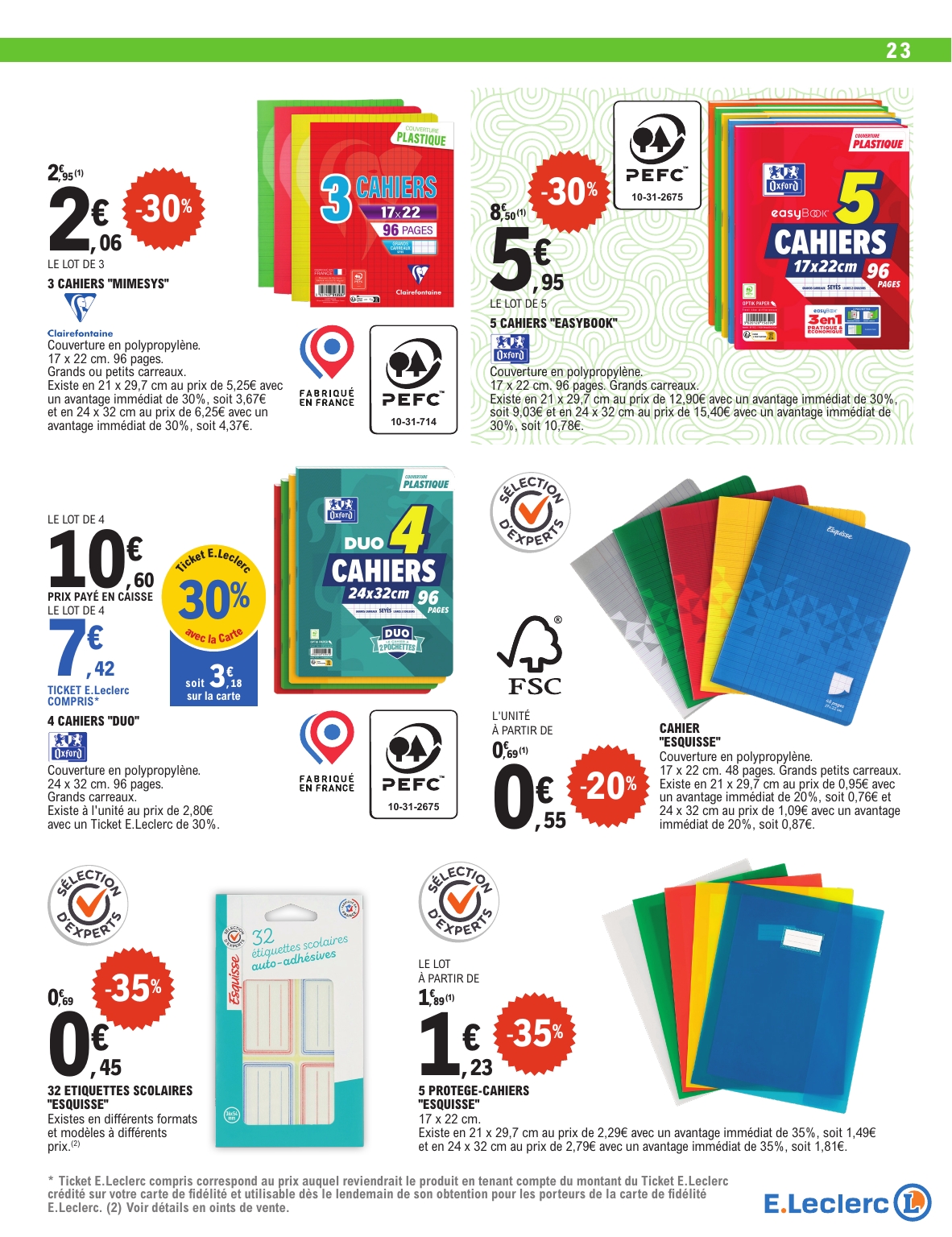 e-leclerc - Catalogue E.Leclerc - Rentrée des Classes valable du 29/07 au 06/09 - page: 23 e-leclerc - Catalogue E.Leclerc - Rentrée des Classes valable du 29/07 au 06/09 - page: 23