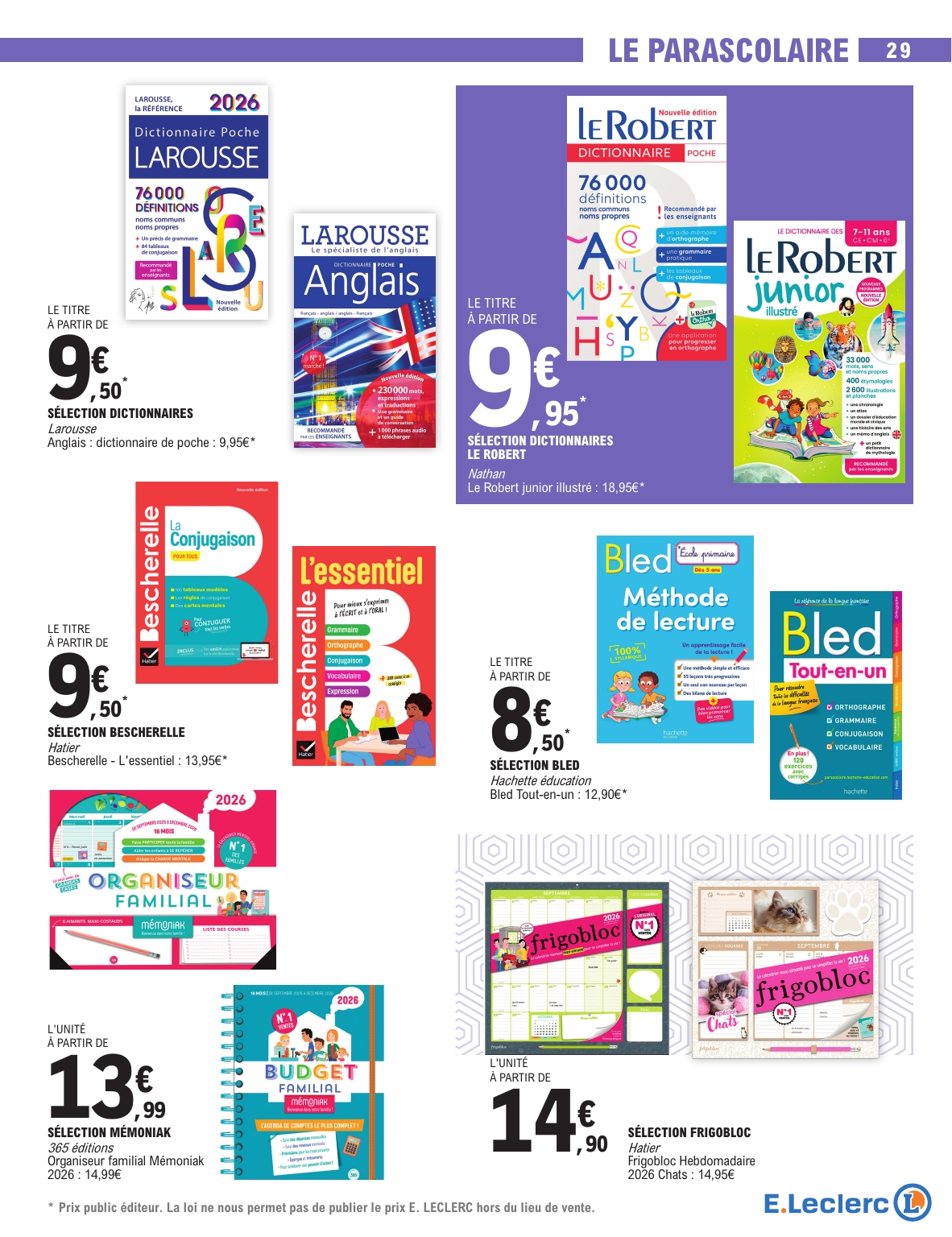 e-leclerc - Catalogue E.Leclerc - Rentrée des Classes valable du 29/07 au 06/09 - page: 29 e-leclerc - Catalogue E.Leclerc - Rentrée des Classes valable du 29/07 au 06/09 - page: 29