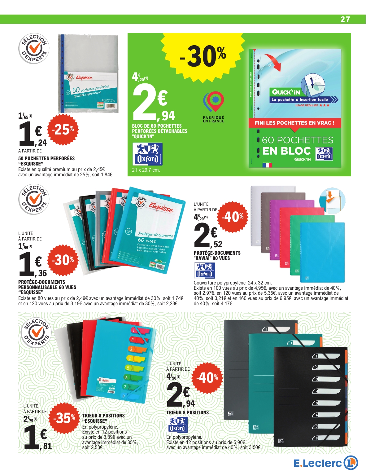 e-leclerc - Catalogue E.Leclerc - Rentrée des Classes valable du 29/07 au 06/09 - page: 27 e-leclerc - Catalogue E.Leclerc - Rentrée des Classes valable du 29/07 au 06/09 - page: 27