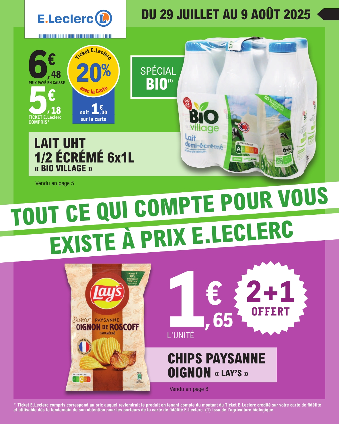 e-leclerc - Catalogue E.Leclerc valable du 29/07 au 09/08 - page: 1