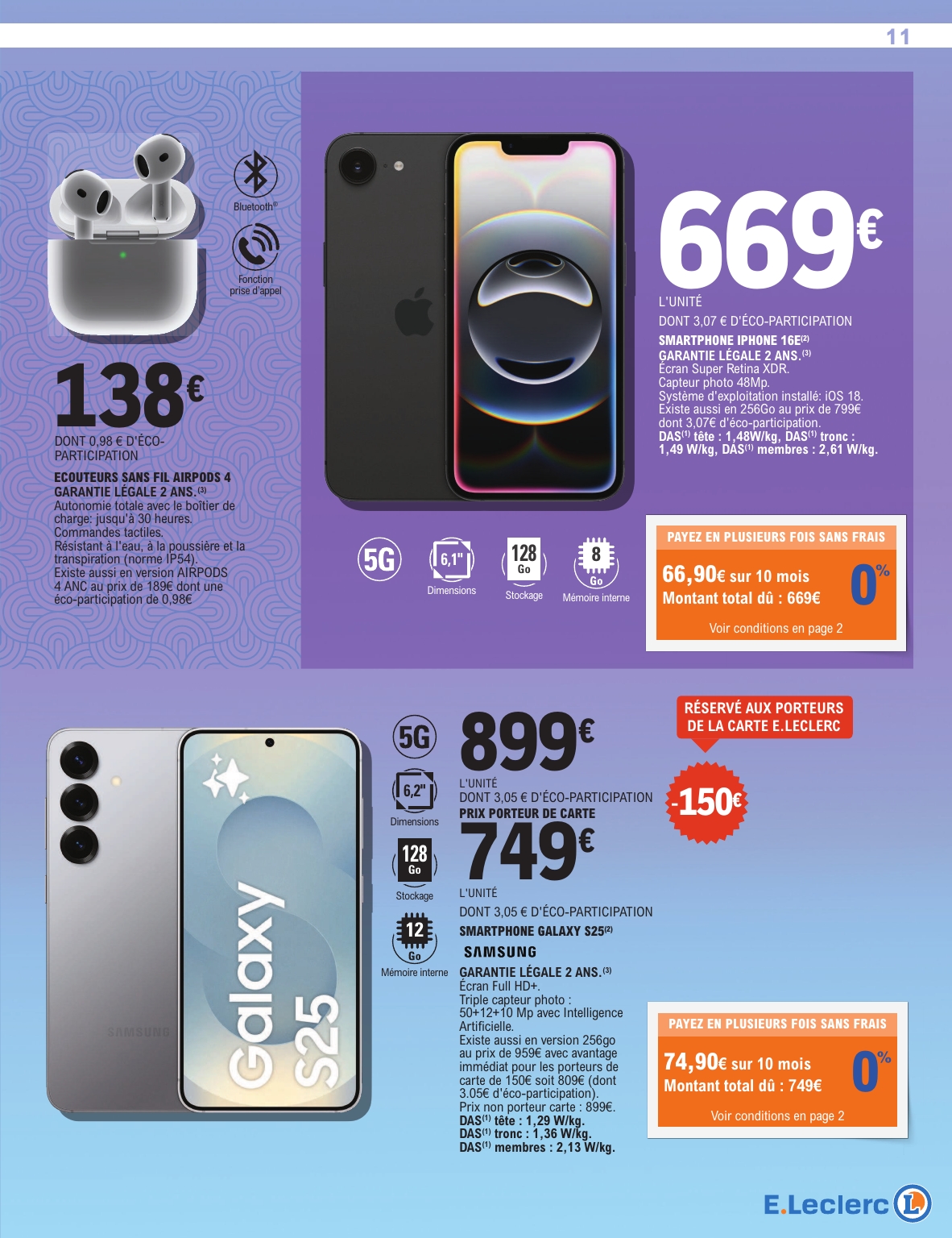 e-leclerc - Catalogue E.Leclerc - Spécial High Tech valable du 12/08 au 23/08 - page: 11