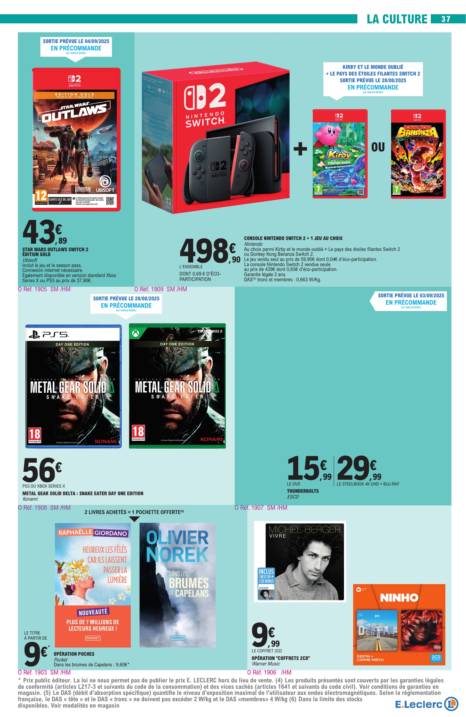 e-leclerc - Catalogue E.Leclerc valable du 26/08 au 06/09 - page: 37 e-leclerc - Catalogue E.Leclerc valable du 26/08 au 06/09 - page: 37