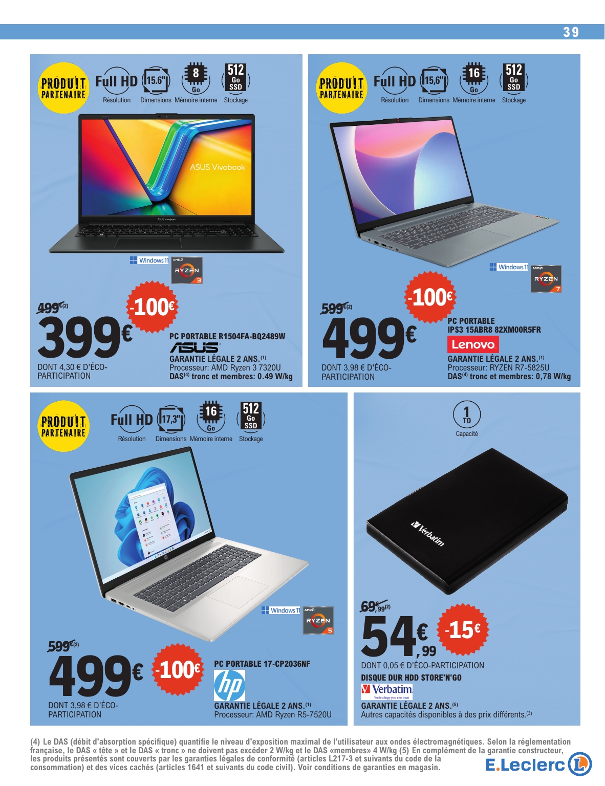 e-leclerc - Catalogue E.Leclerc - Super Pouvoirs d'Achat valable du 02/09 au 13/09 - page: 39 e-leclerc - Catalogue E.Leclerc - Super Pouvoirs d'Achat valable du 02/09 au 13/09 - page: 39