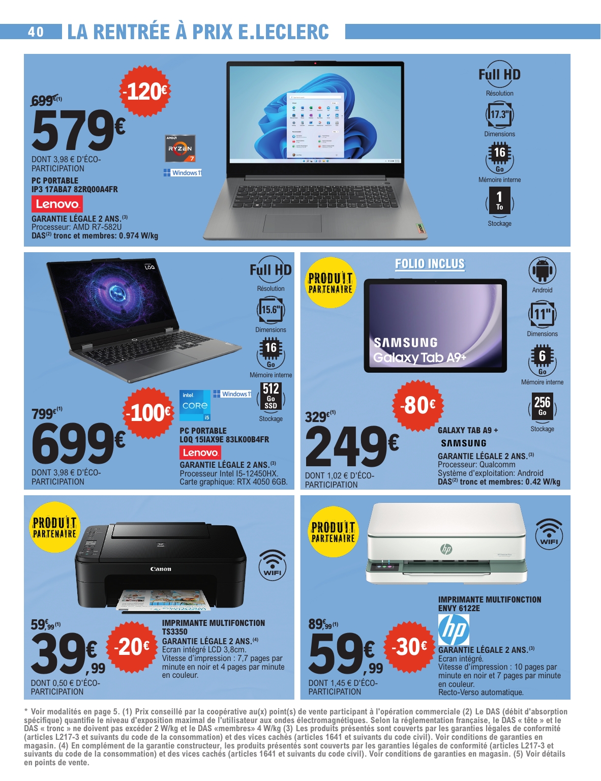 e-leclerc - Catalogue E.Leclerc - Super Pouvoirs d'Achat valable du 02/09 au 13/09 - page: 40 e-leclerc - Catalogue E.Leclerc - Super Pouvoirs d'Achat valable du 02/09 au 13/09 - page: 40