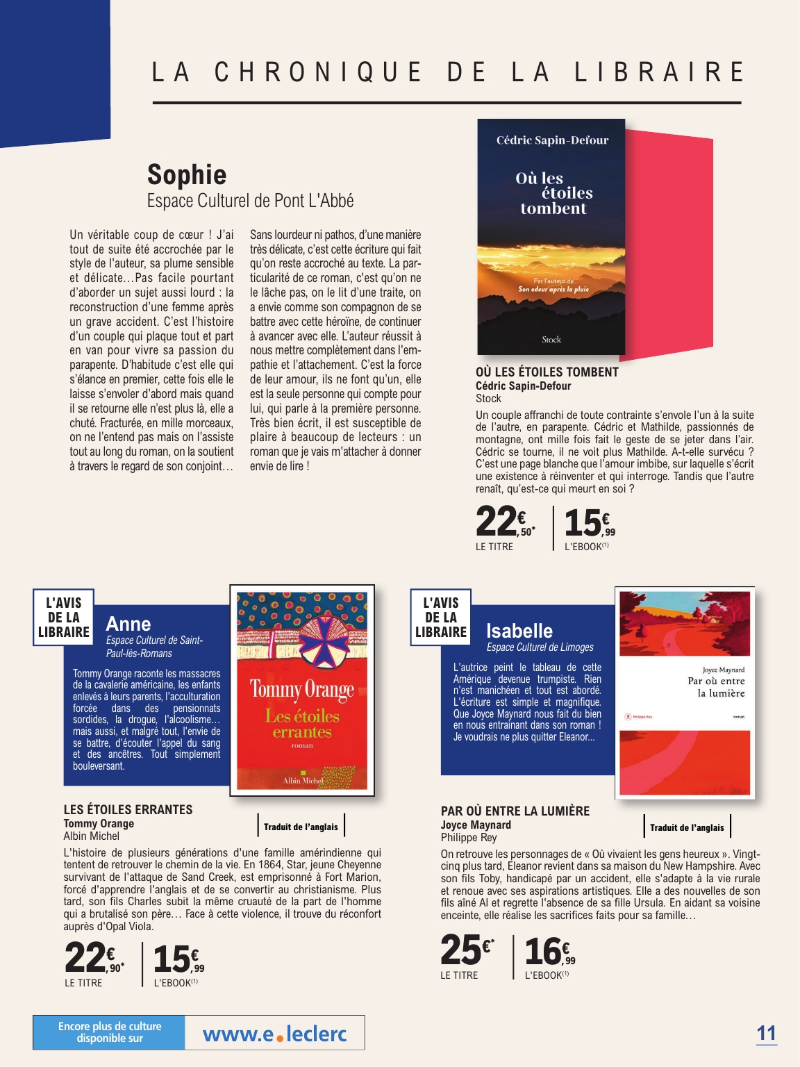 e-leclerc - Catalogue E.Leclerc - Guide rentree litteraire valable du 02/09 au 25/10 - page: 11