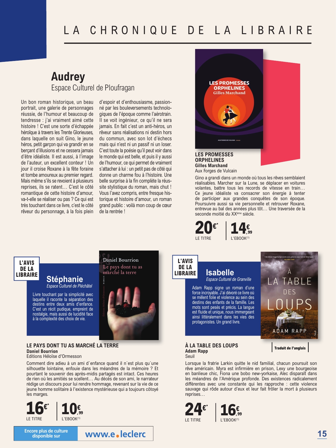 e-leclerc - Catalogue E.Leclerc - Guide rentree litteraire valable du 02/09 au 25/10 - page: 15
