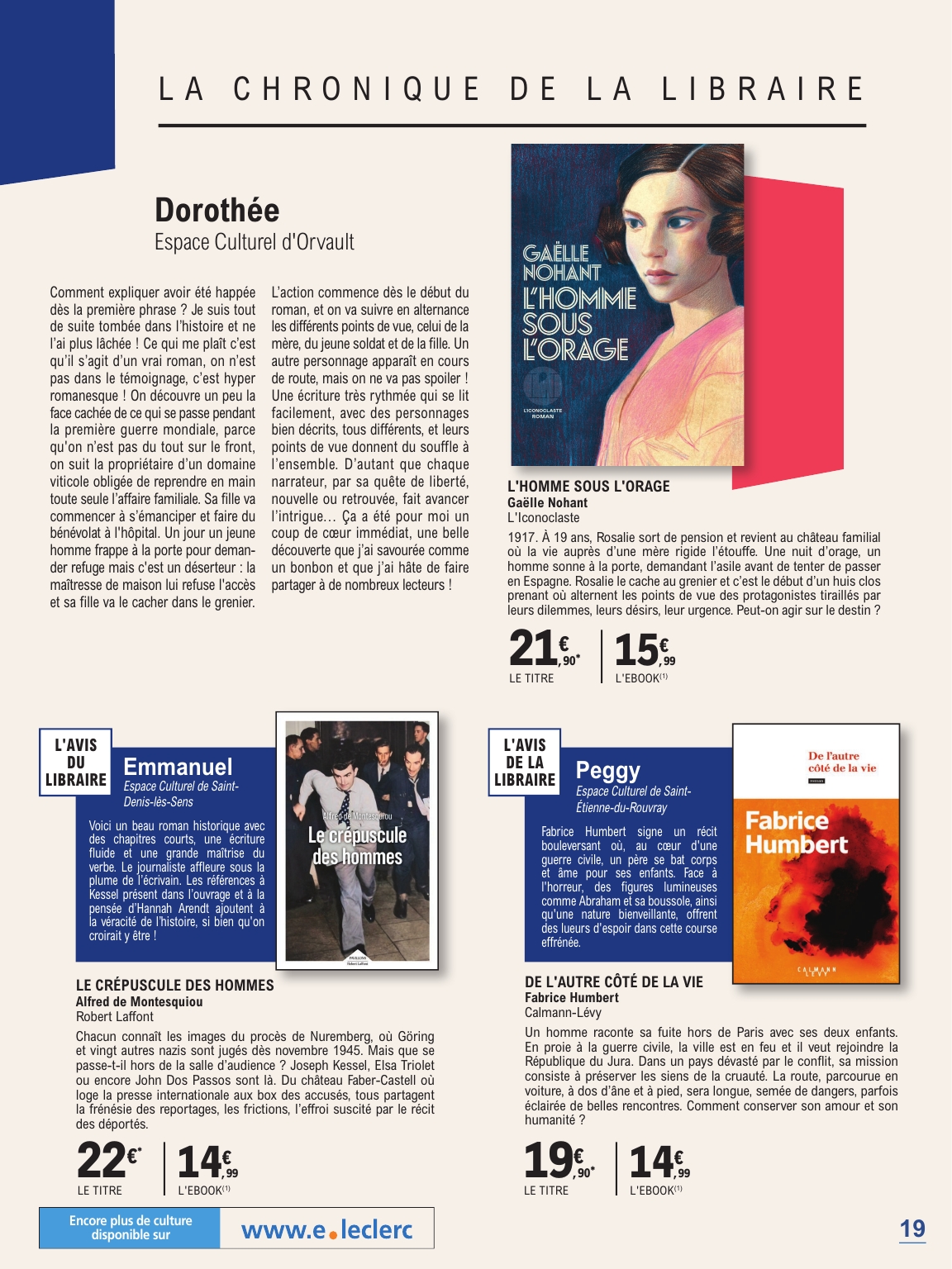 e-leclerc - Catalogue E.Leclerc - Guide rentree litteraire valable du 02/09 au 25/10 - page: 19