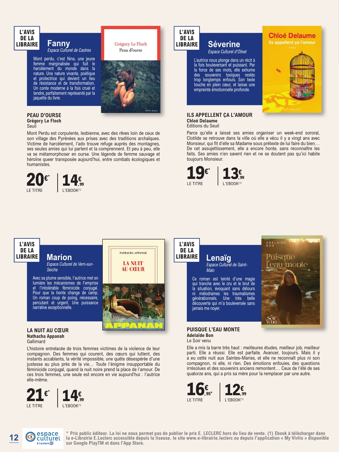 e-leclerc - Catalogue E.Leclerc - Guide rentree litteraire valable du 02/09 au 25/10 - page: 12