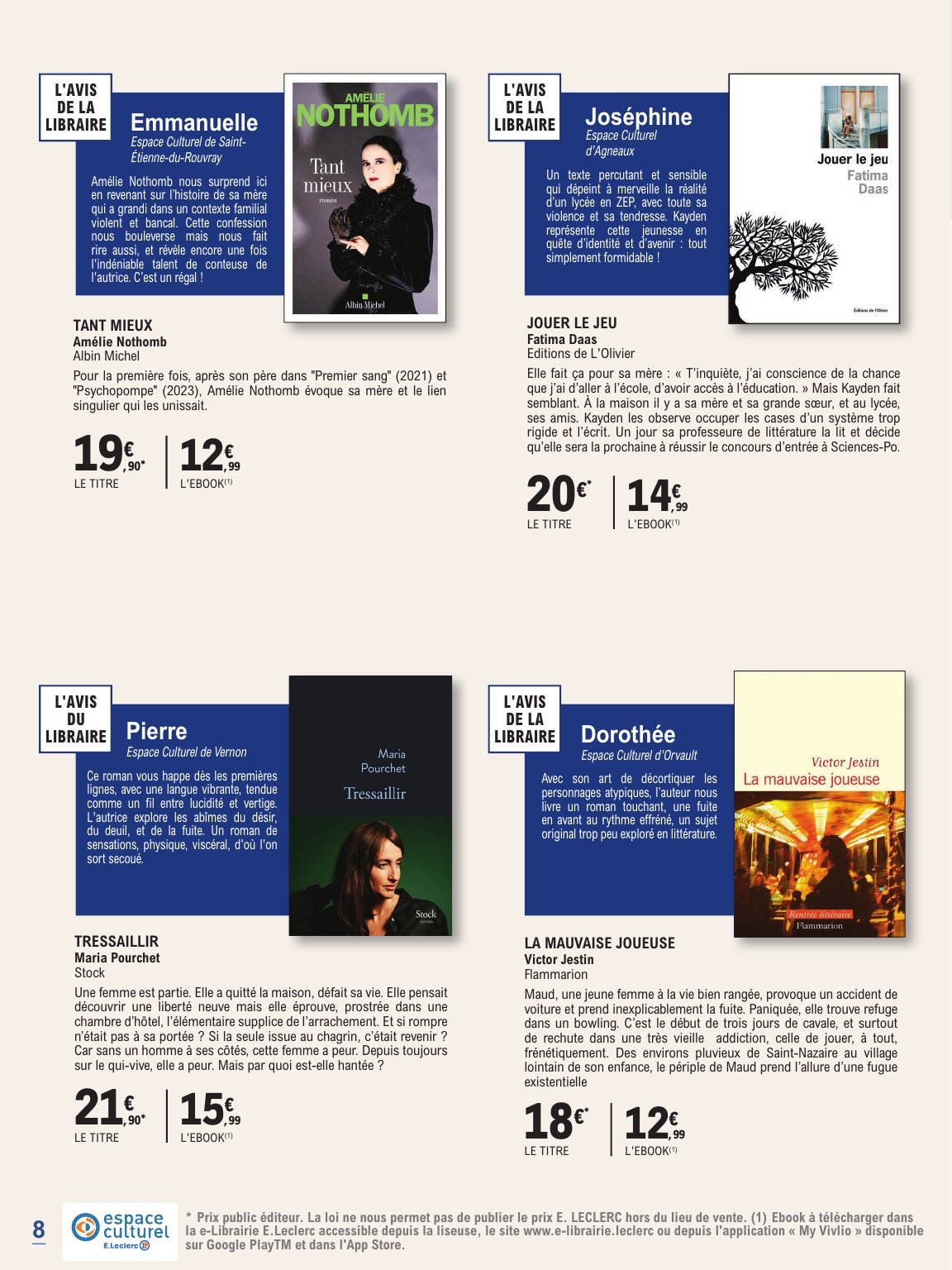 e-leclerc - Catalogue E.Leclerc - Guide rentree litteraire valable du 02/09 au 25/10 - page: 8