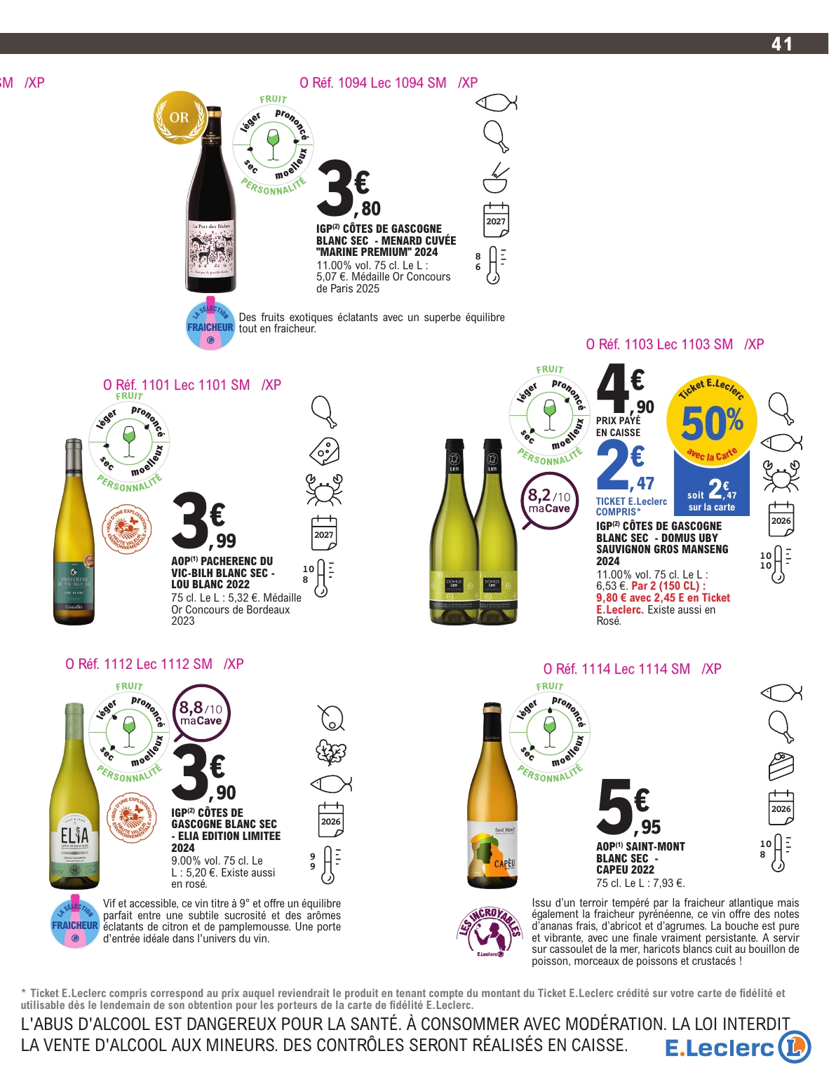 e-leclerc - Catalogue E.Leclerc - Foire aux Vins valable du 30/09 au 11/10 - page: 38 e-leclerc - Catalogue E.Leclerc - Foire aux Vins valable du 30/09 au 11/10 - page: 38