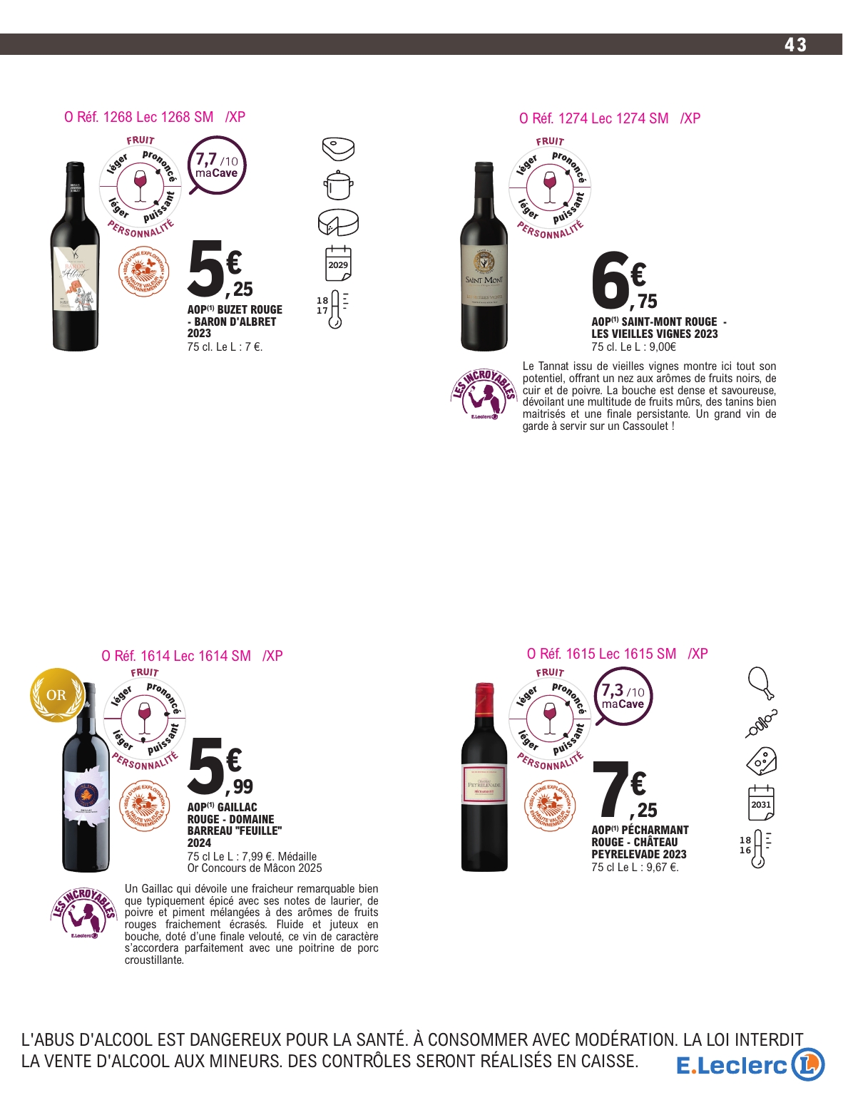 e-leclerc - Catalogue E.Leclerc - Foire aux Vins valable du 30/09 au 11/10 - page: 40 e-leclerc - Catalogue E.Leclerc - Foire aux Vins valable du 30/09 au 11/10 - page: 40