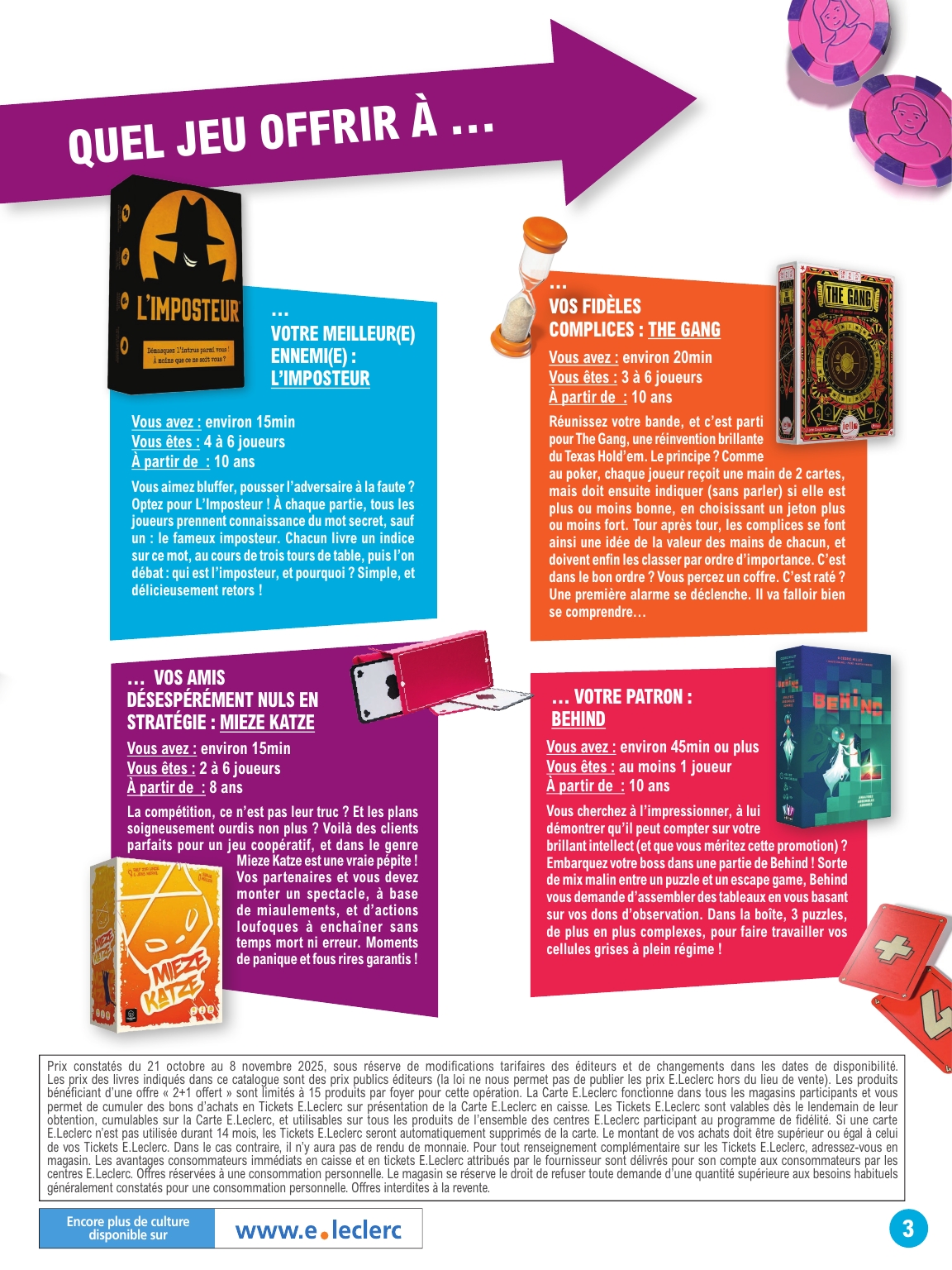 e-leclerc - Catalogue E.Leclerc - Guide ludo & Jeux de societe valable du 21/10 au 08/11 - page: 3