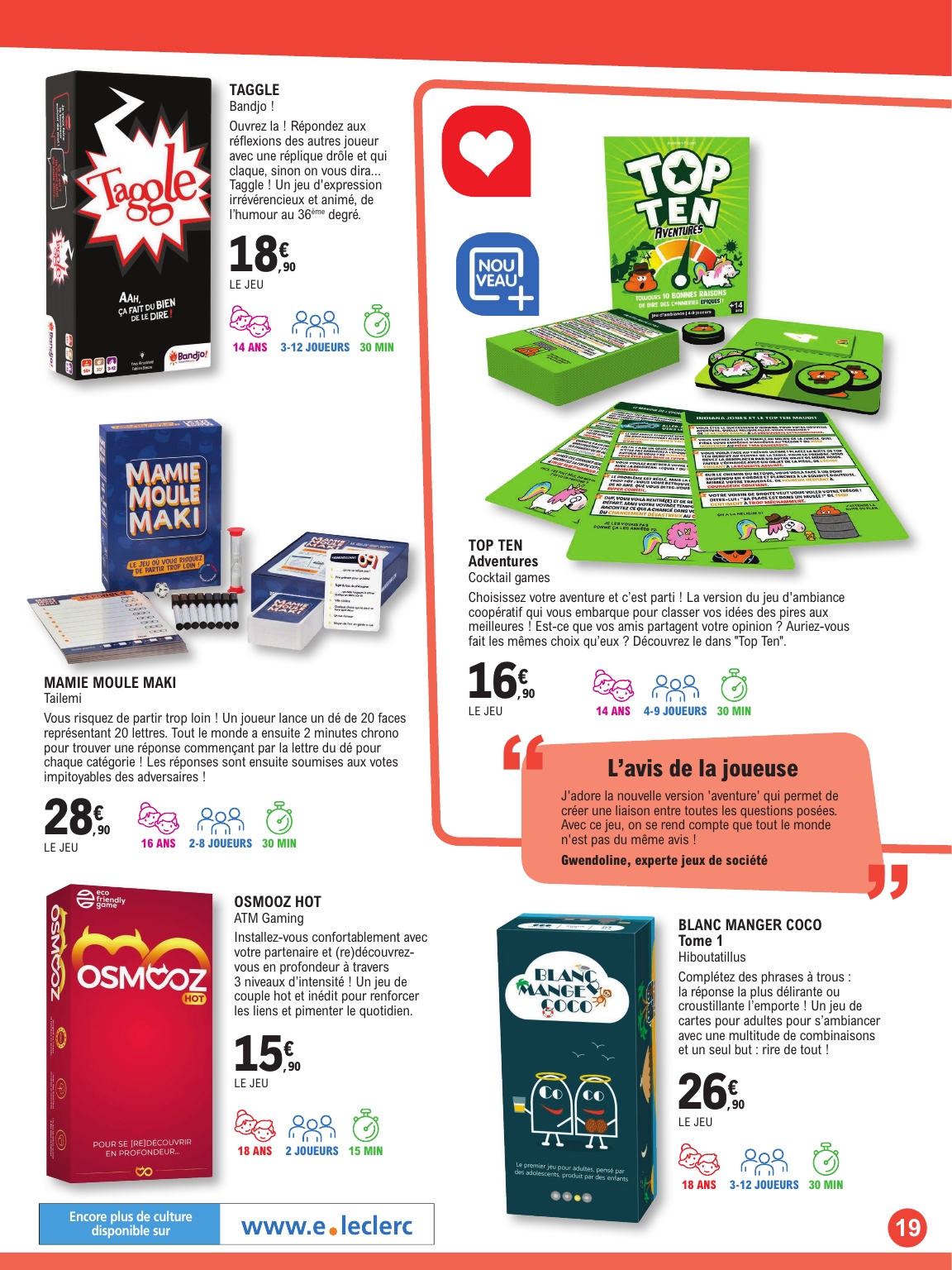 e-leclerc - Catalogue E.Leclerc - Guide ludo & Jeux de societe valable du 21/10 au 08/11 - page: 19
