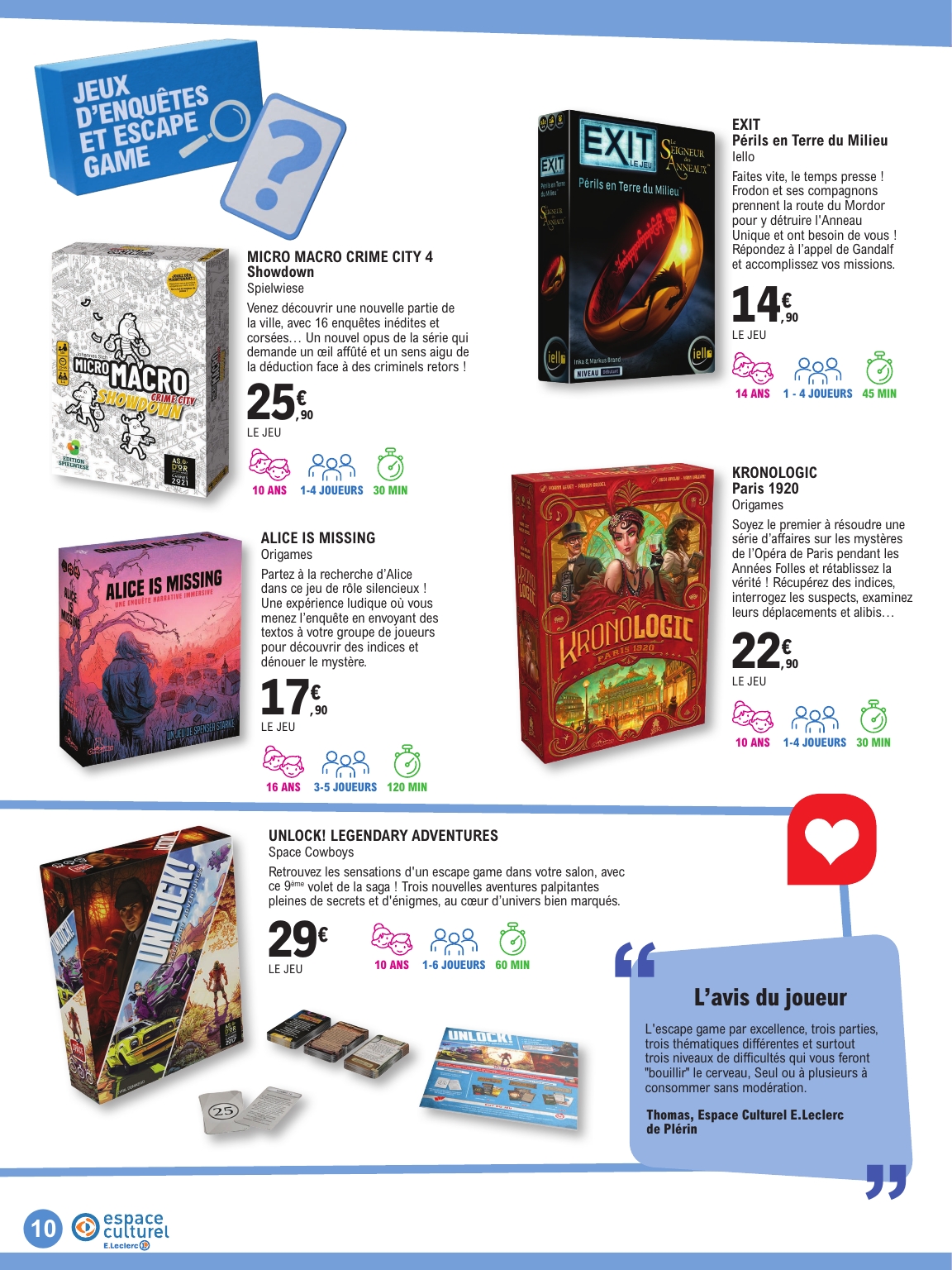 e-leclerc - Catalogue E.Leclerc - Guide ludo & Jeux de societe valable du 21/10 au 08/11 - page: 10