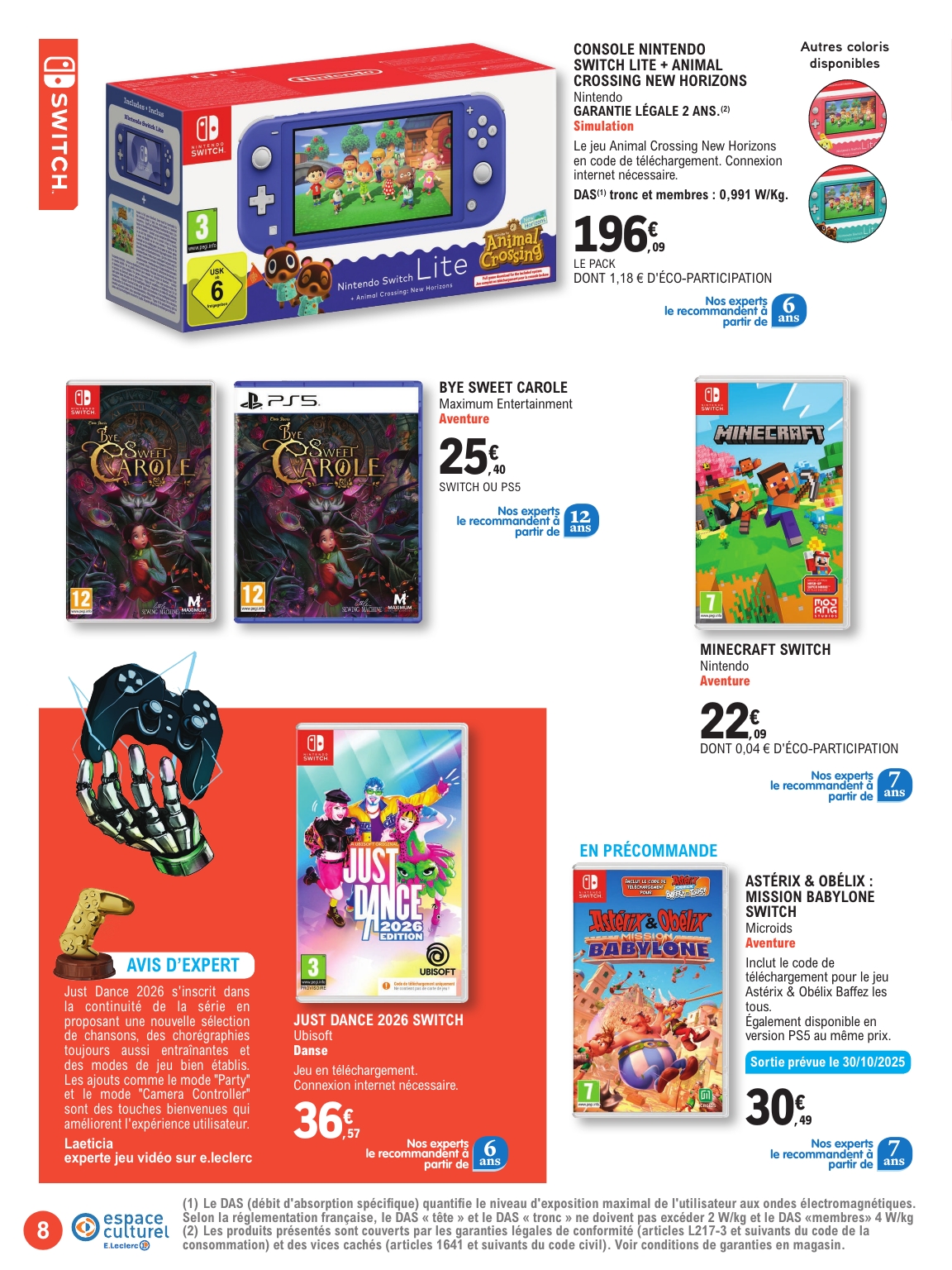 e-leclerc - Catalogue E.Leclerc - Guide jeu video valable du 21/10 au 08/11 - page: 8