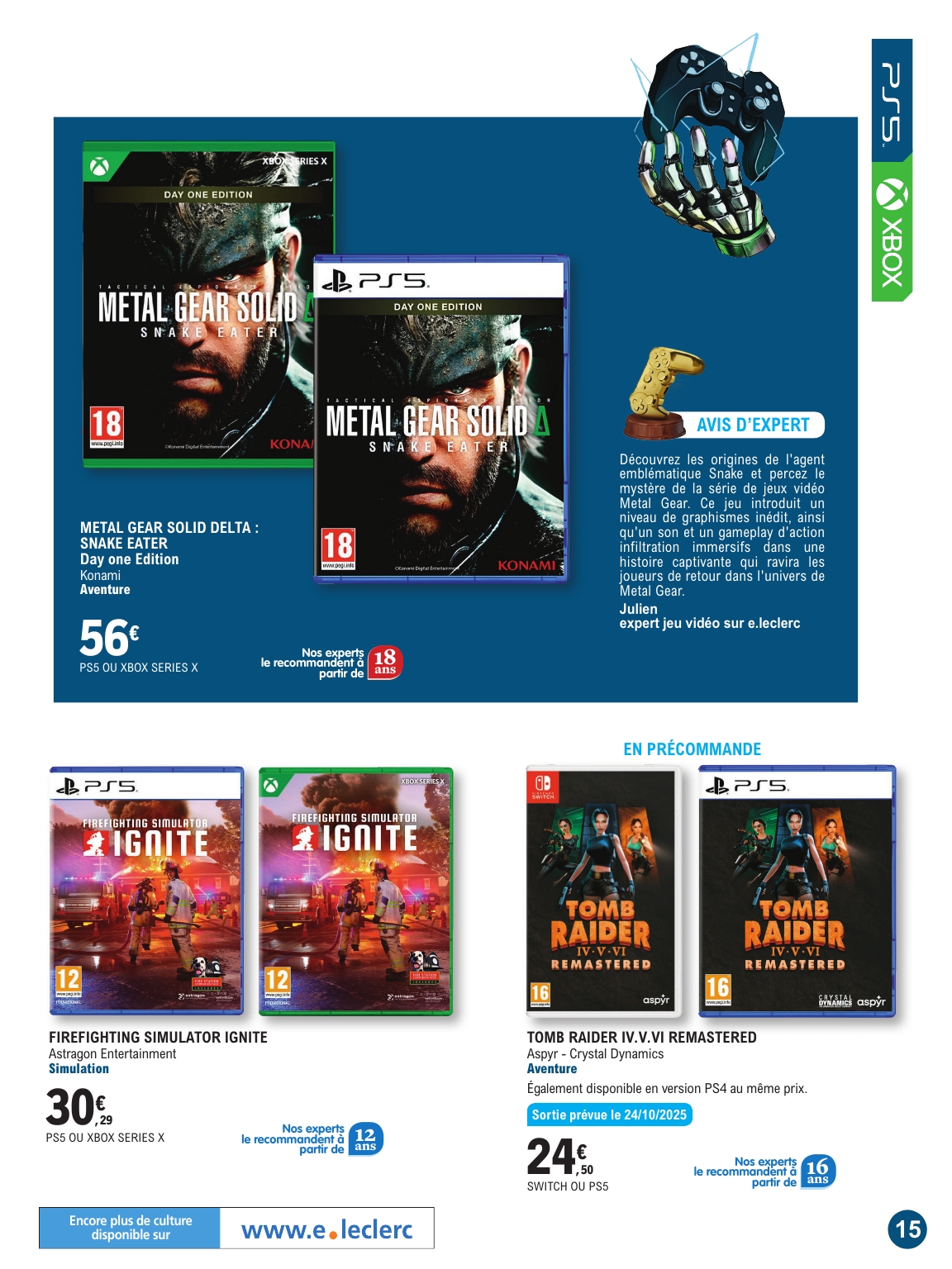 e-leclerc - Catalogue E.Leclerc - Guide jeu video valable du 21/10 au 08/11 - page: 15