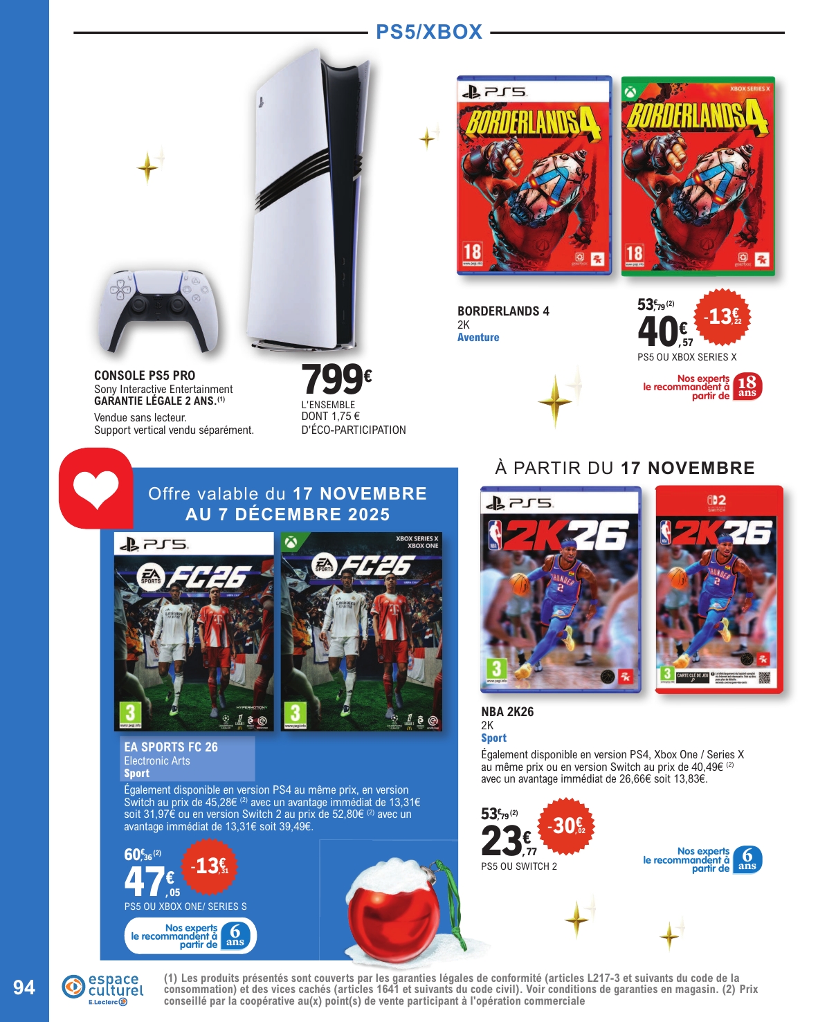 e-leclerc - Catalogue E.Leclerc - Selection Fin D'Annee valable du 11/11 au 20/12 - page: 94
