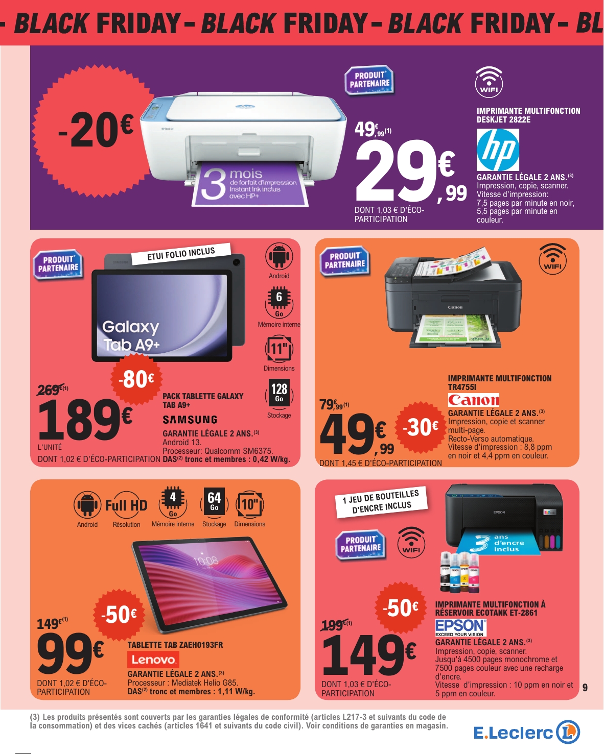 e-leclerc - Catalogue E.Leclerc - Black Friday valable du 21/11 au 30/11 - page: 9