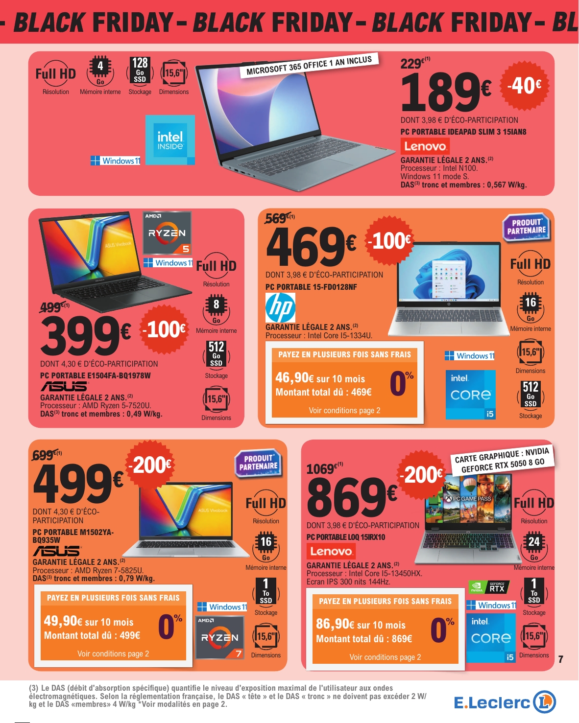 e-leclerc - Catalogue E.Leclerc - Black Friday valable du 21/11 au 30/11 - page: 7