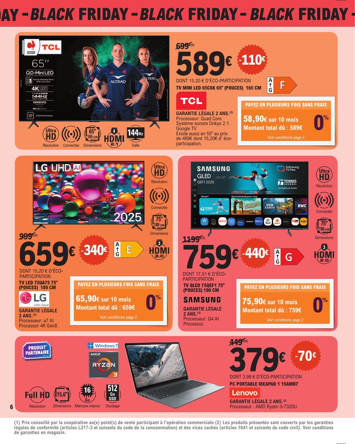 e-leclerc - Catalogue E.Leclerc - Black Friday valable du 21/11 au 30/11 - page: 6