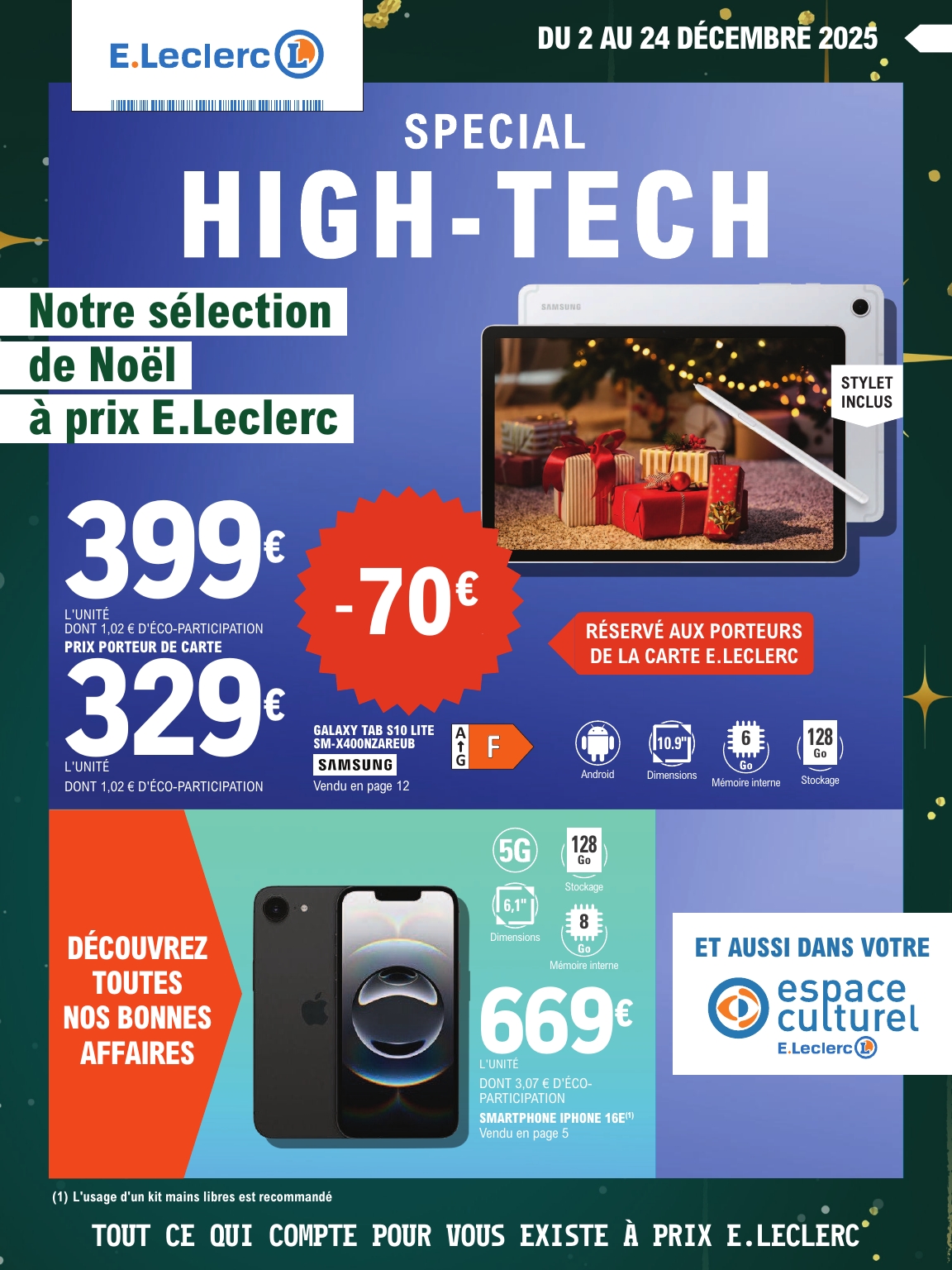 e-leclerc - Catalogue E.Leclerc - High-Tech valable du 02/12 au 24/12