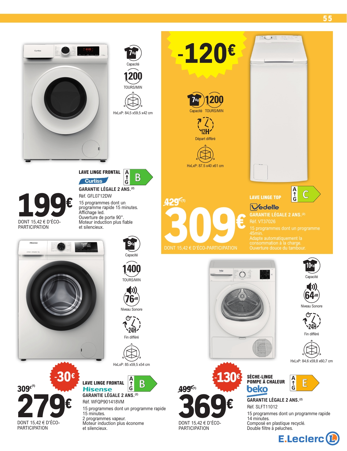 e-leclerc - Catalogue E.Leclerc - Spécial Blanc valable du 26/12 au 10/01 - page: 55