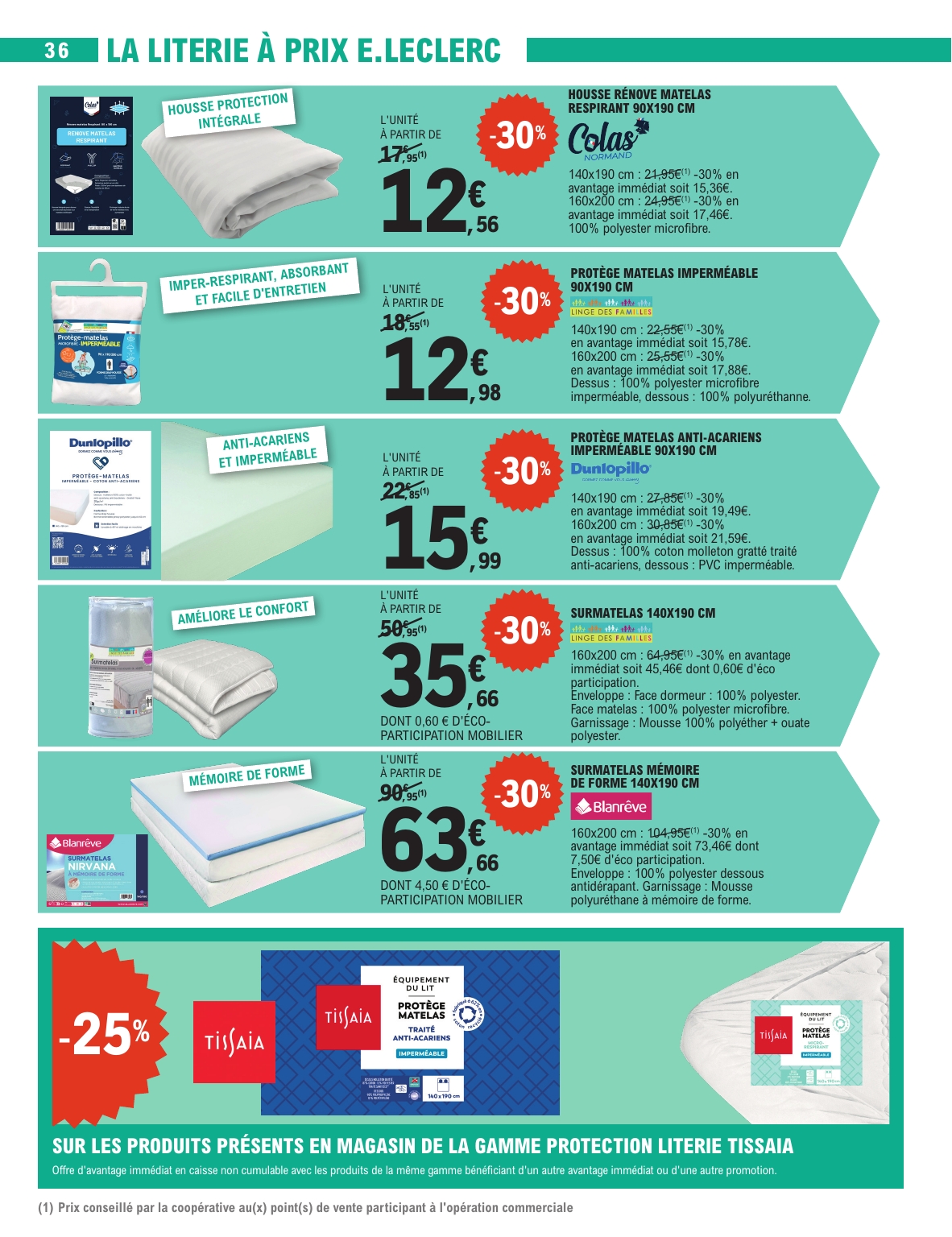 e-leclerc - Catalogue E.Leclerc - Spécial Blanc valable du 26/12 au 10/01 - page: 36