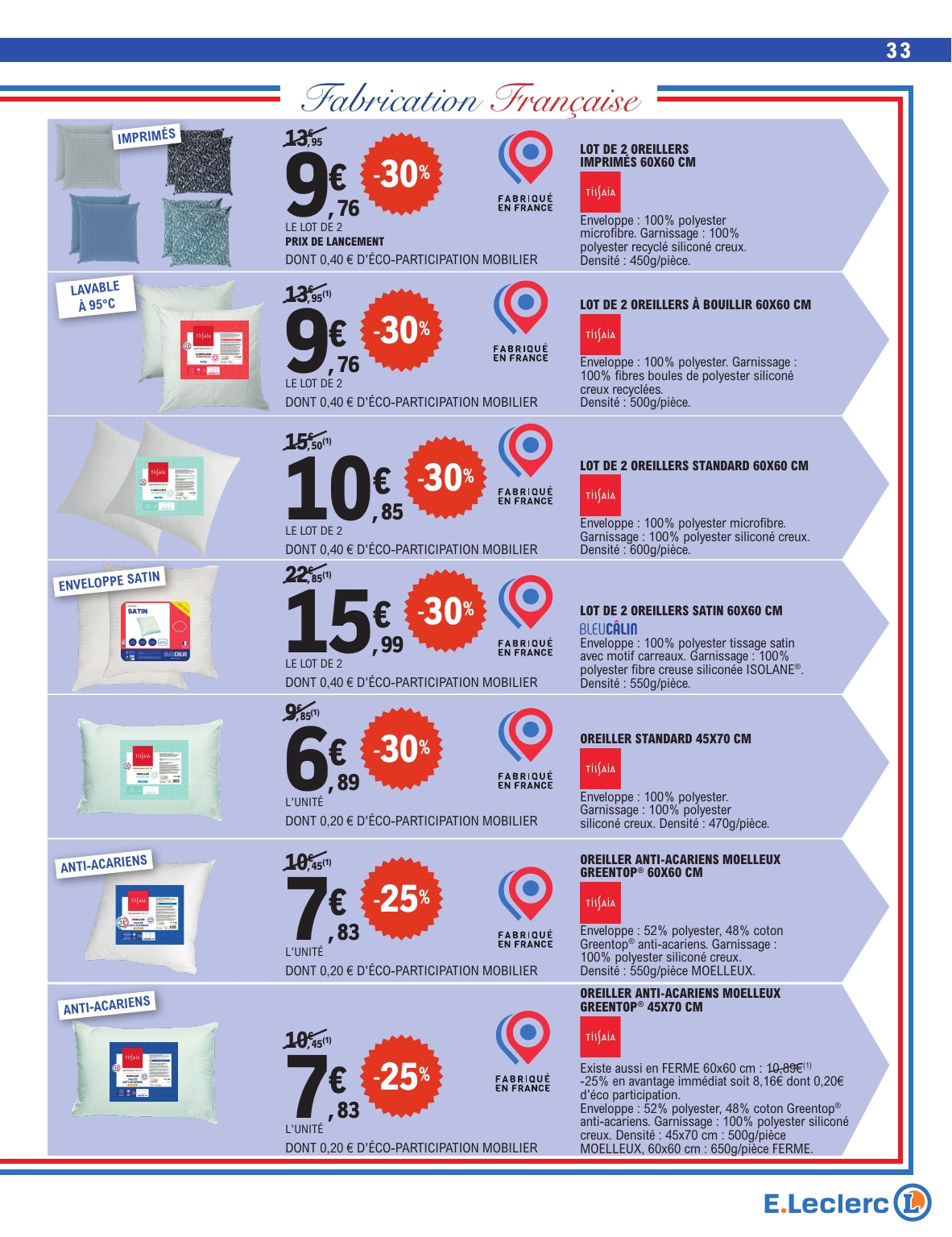 e-leclerc - Catalogue E.Leclerc - Spécial Blanc valable du 26/12 au 10/01 - page: 33