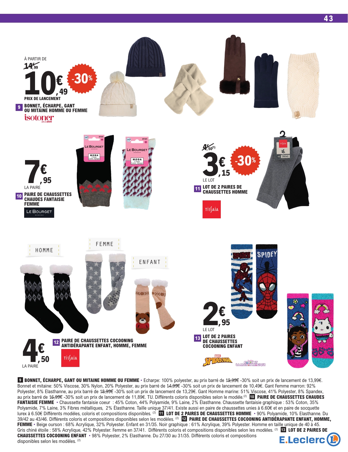 e-leclerc - Catalogue E.Leclerc - Spécial Blanc valable du 26/12 au 10/01 - page: 43