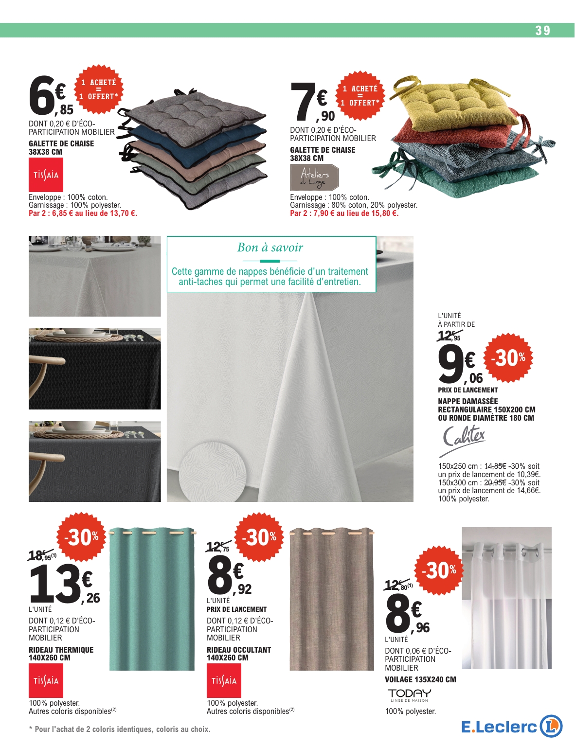 e-leclerc - Catalogue E.Leclerc - Spécial Blanc valable du 26/12 au 10/01 - page: 39
