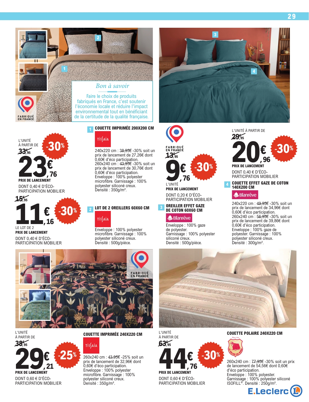 e-leclerc - Catalogue E.Leclerc - Spécial Blanc valable du 26/12 au 10/01 - page: 29
