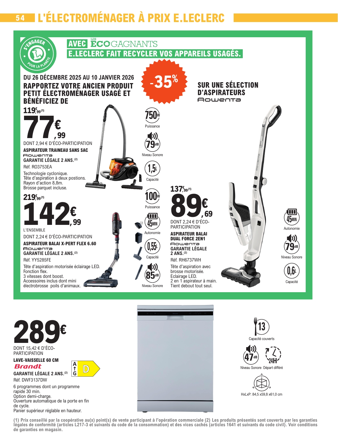 e-leclerc - Catalogue E.Leclerc - Spécial Blanc valable du 26/12 au 10/01 - page: 54