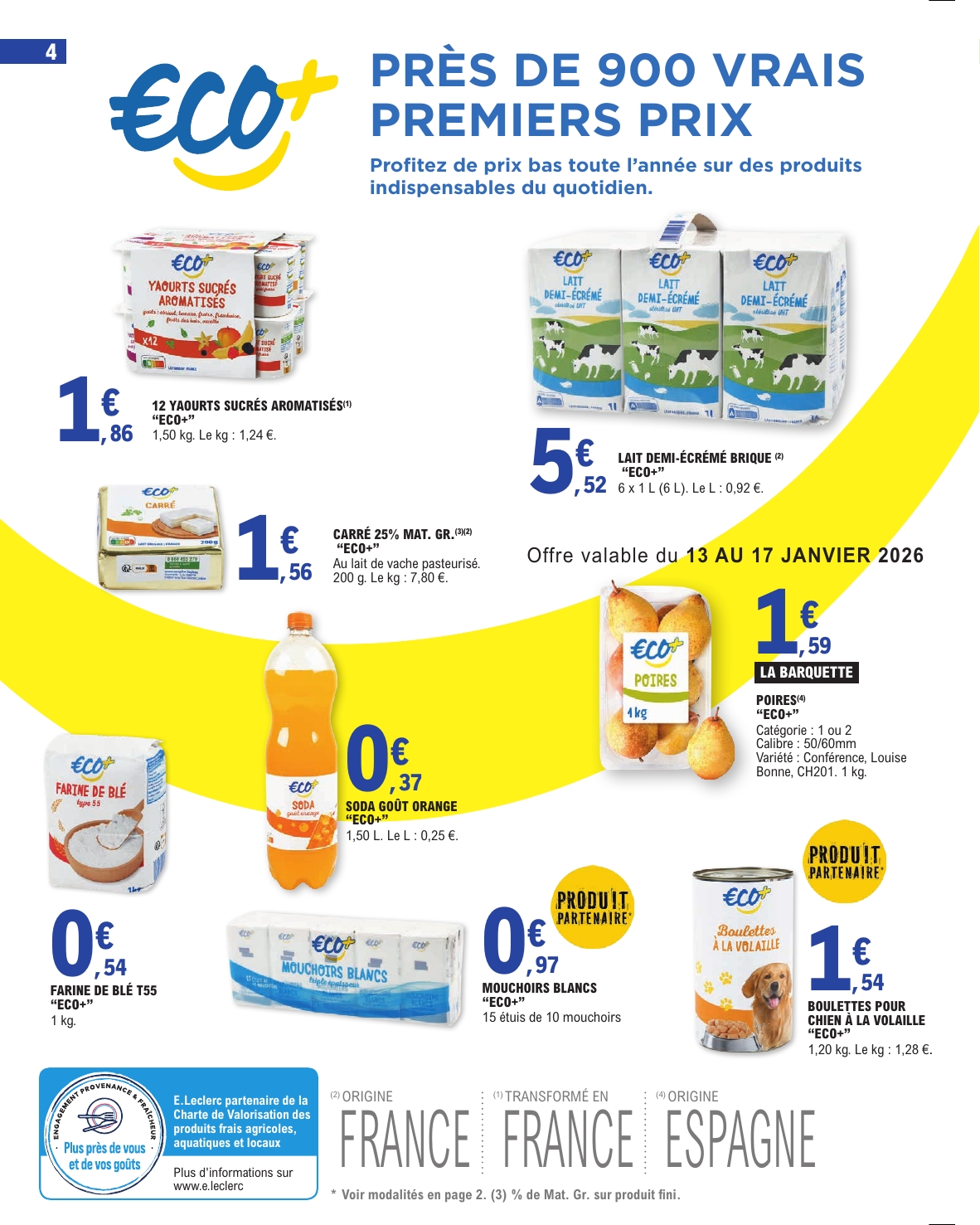 e-leclerc - Catalogue E.Leclerc valable du 13/01 au 24/01 - page: 4