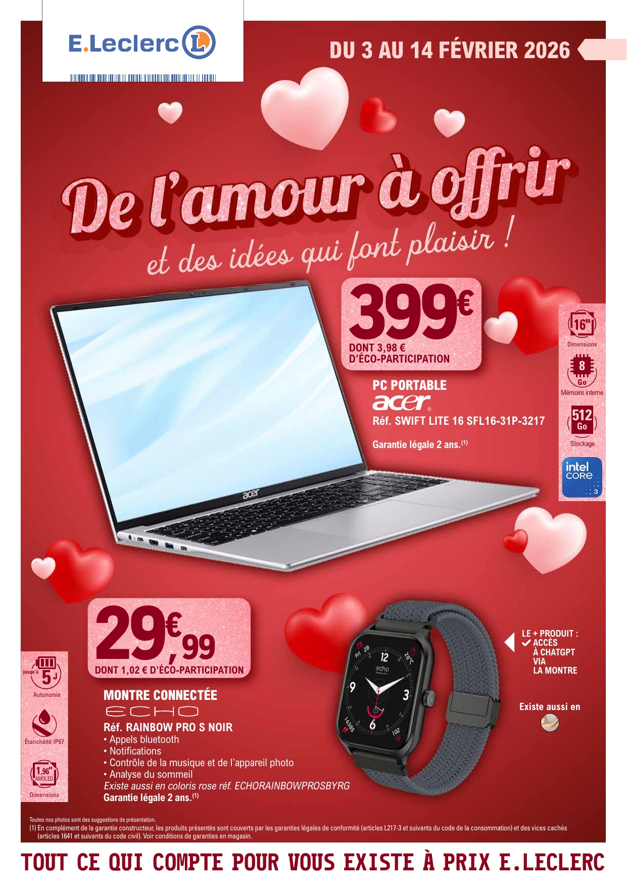 e-leclerc - Catalogue E.Leclerc - Saint Valentin valable du 03/02/2026 au 14/02/2026