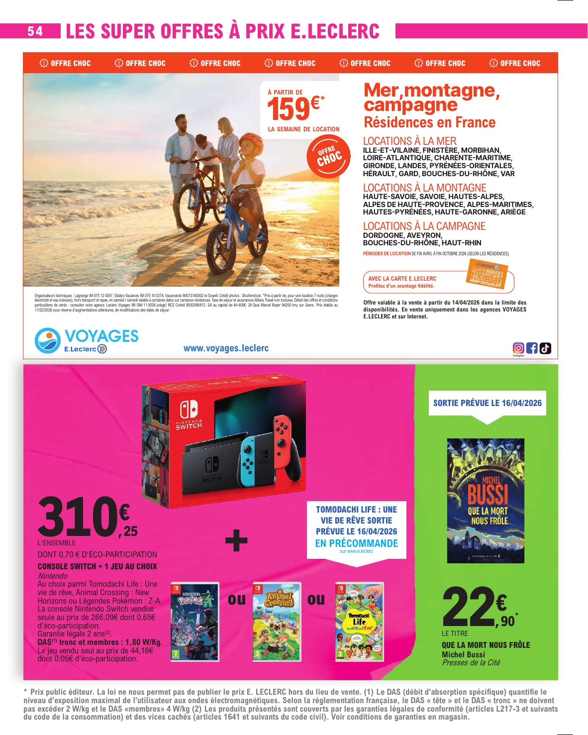 e-leclerc - Flyer E.Leclerc pour la semaine prochaine du du mardi 14/04/2026 au du samedi 25/04/2026 - page: 54
