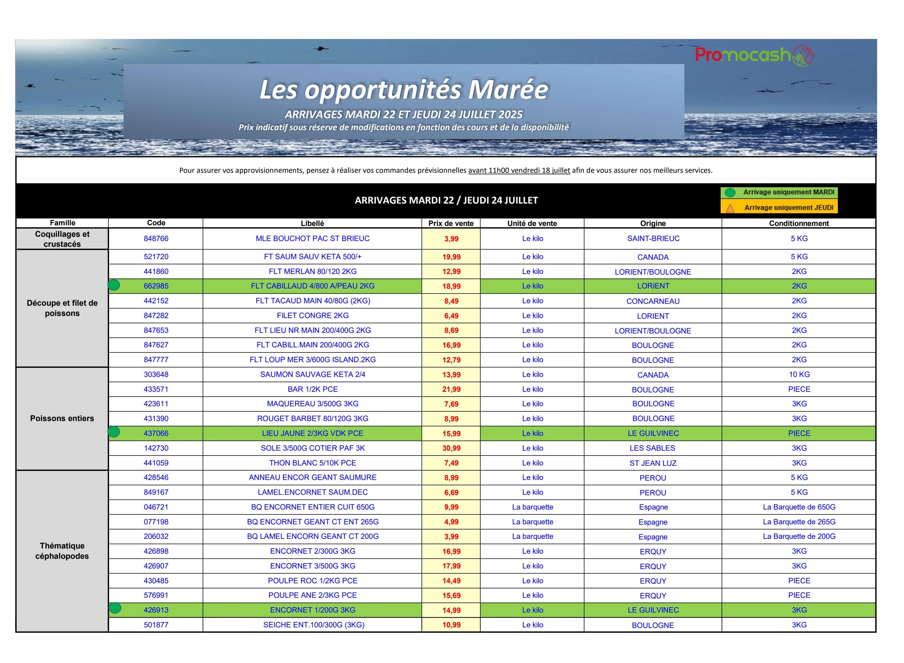 promocash - Catalogue Promocash valable du 22/07 au 24/07