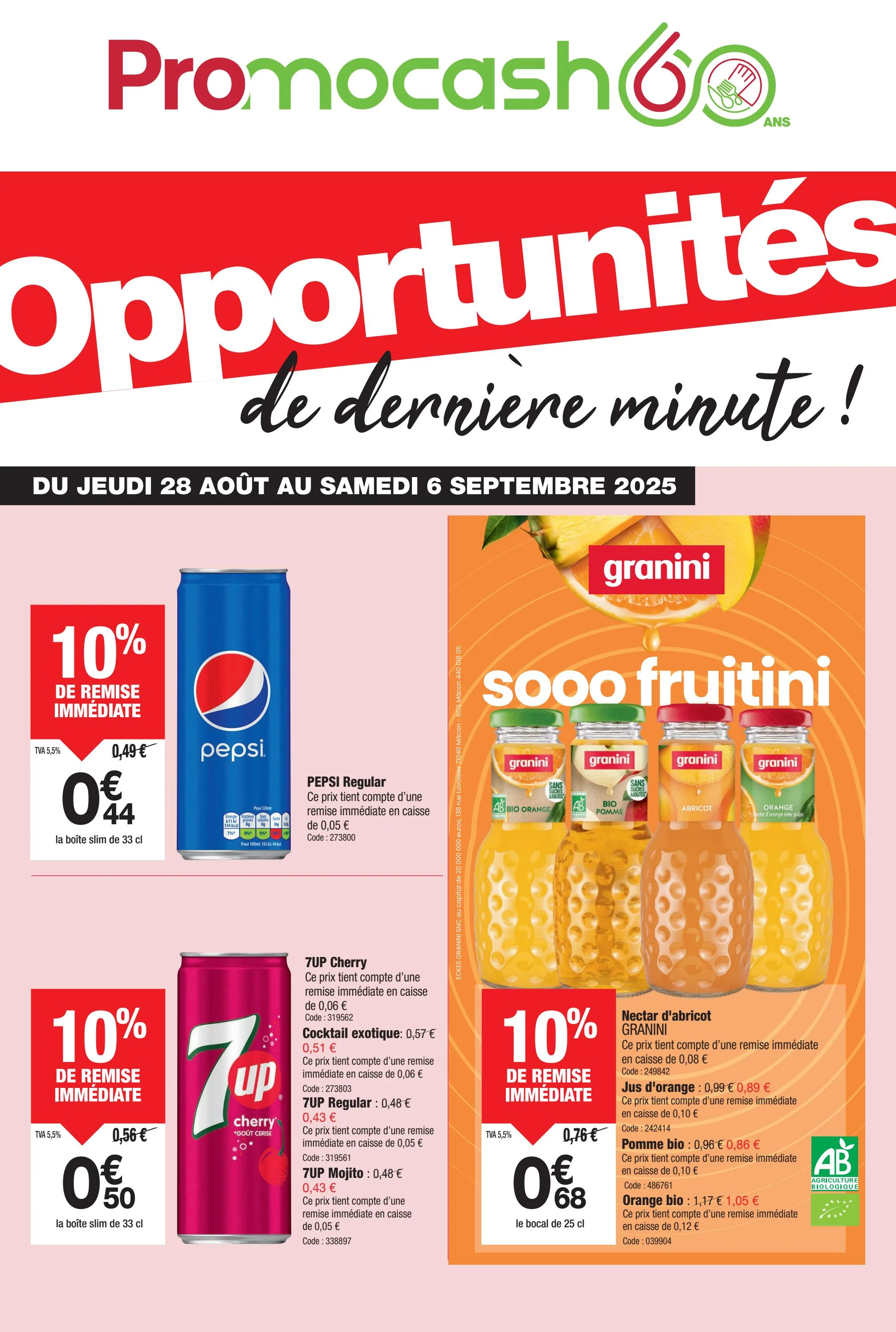 promocash - Catalogue Promocash - Opportunités de derniére minute valable du 28/08 au 06/09