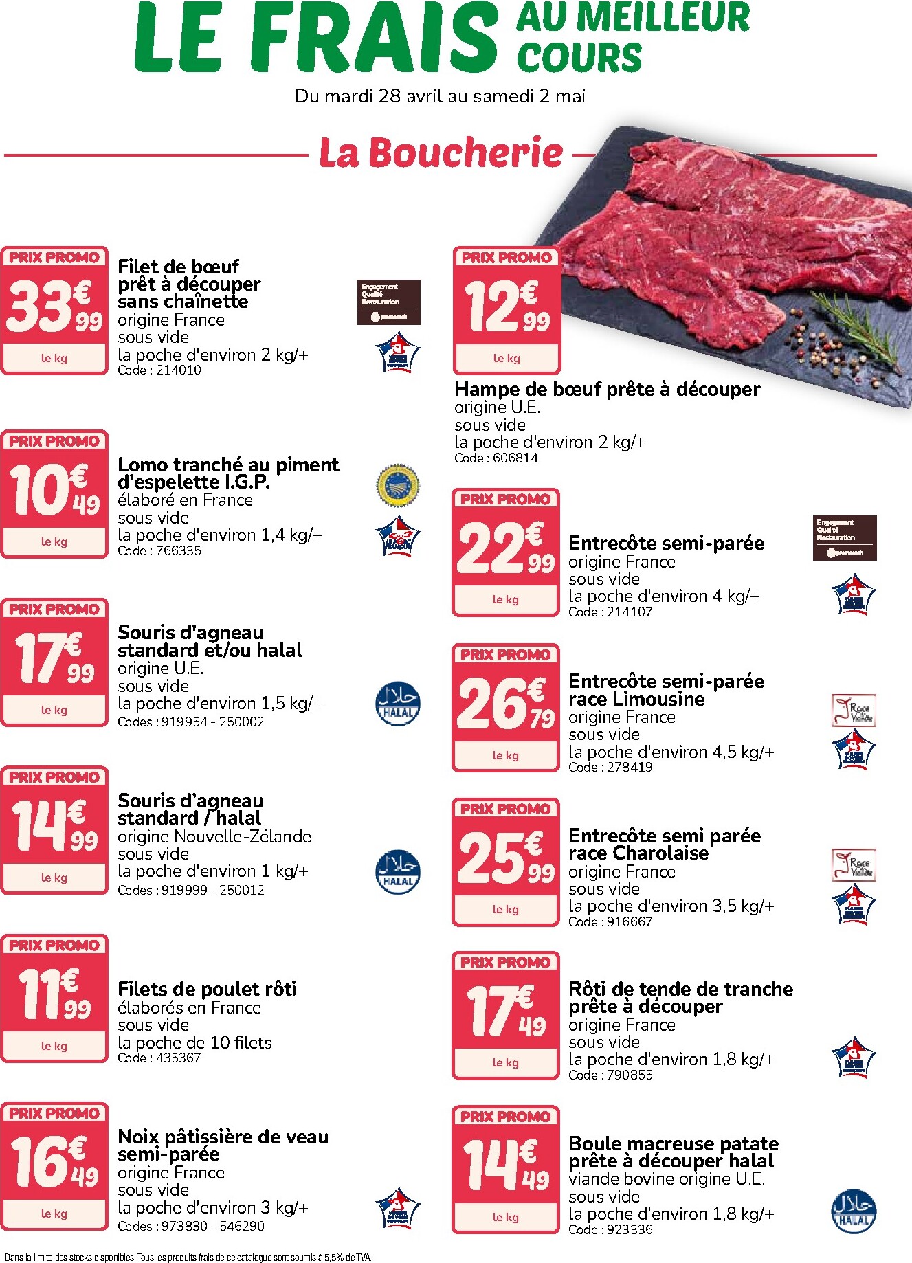 promocash - Current Promocash - Le Frais leaflet valid from du mardi 28/04/2026 to du samedi 02/05/2026 - page: 1