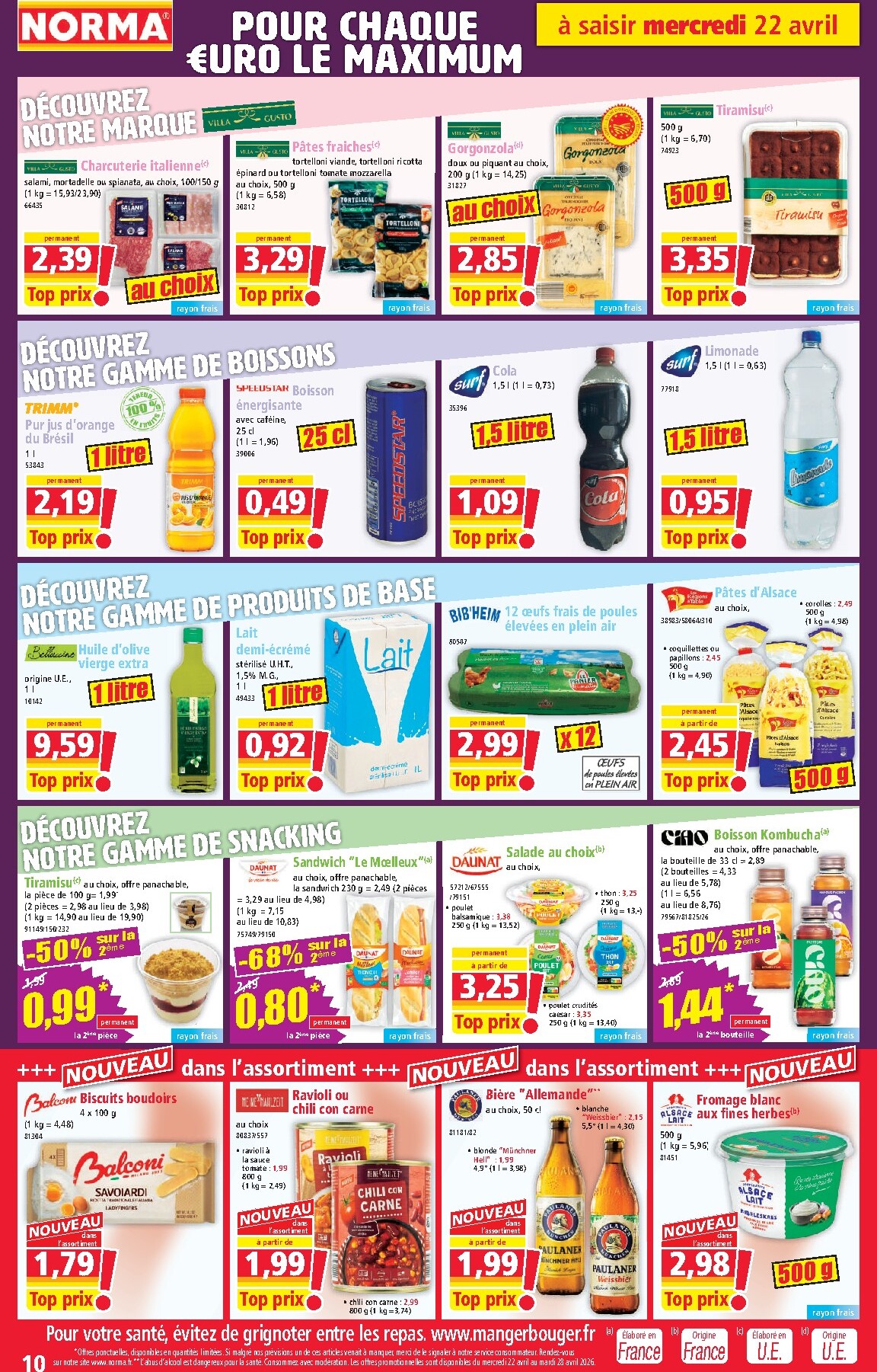 norma - Flyer NORMA pour la semaine prochaine du du mercredi 22/04/2026 au du mardi 28/04/2026 - page: 10