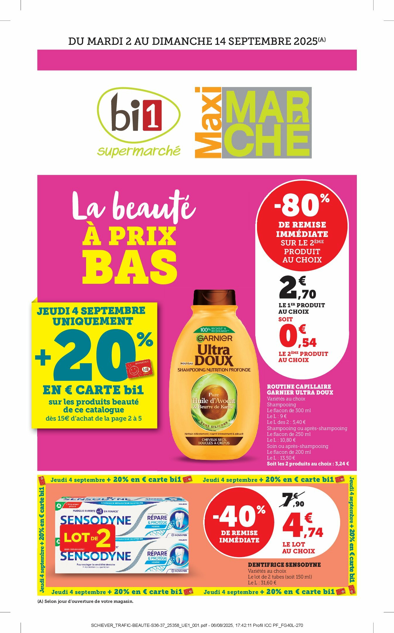 bi1 - Catalogue Bi1 valable du 02/09 au 14/09