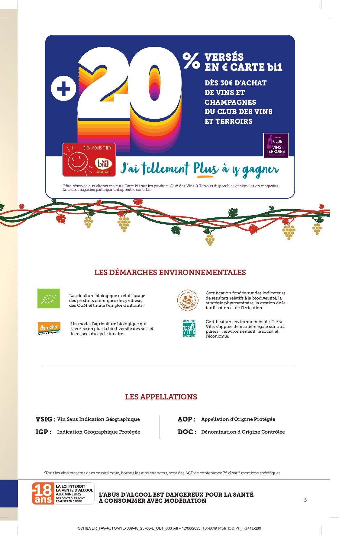 bi1 - Catalogue Bi1 - Foire aux Vins valable du 23/09 au 05/10 - page: 3