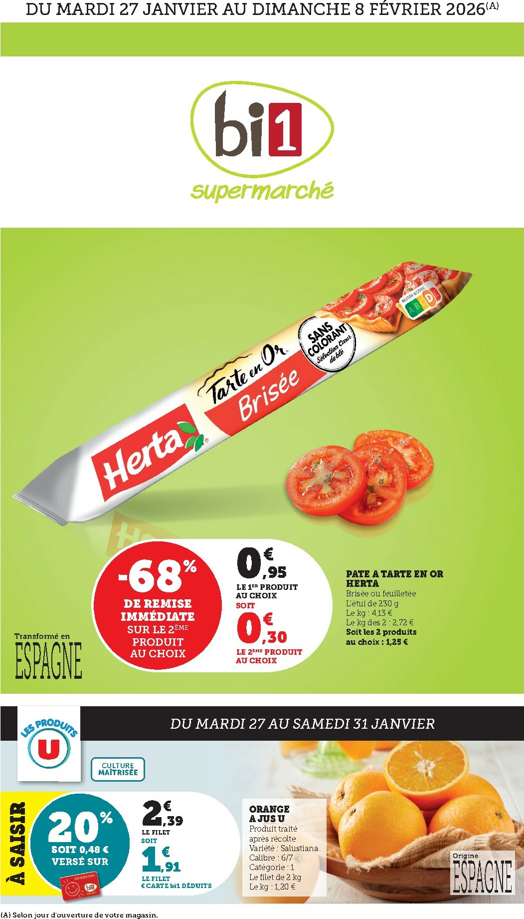 bi1 - Catalogue Bi1 - Supermarché valable du 27/01 au 08/02