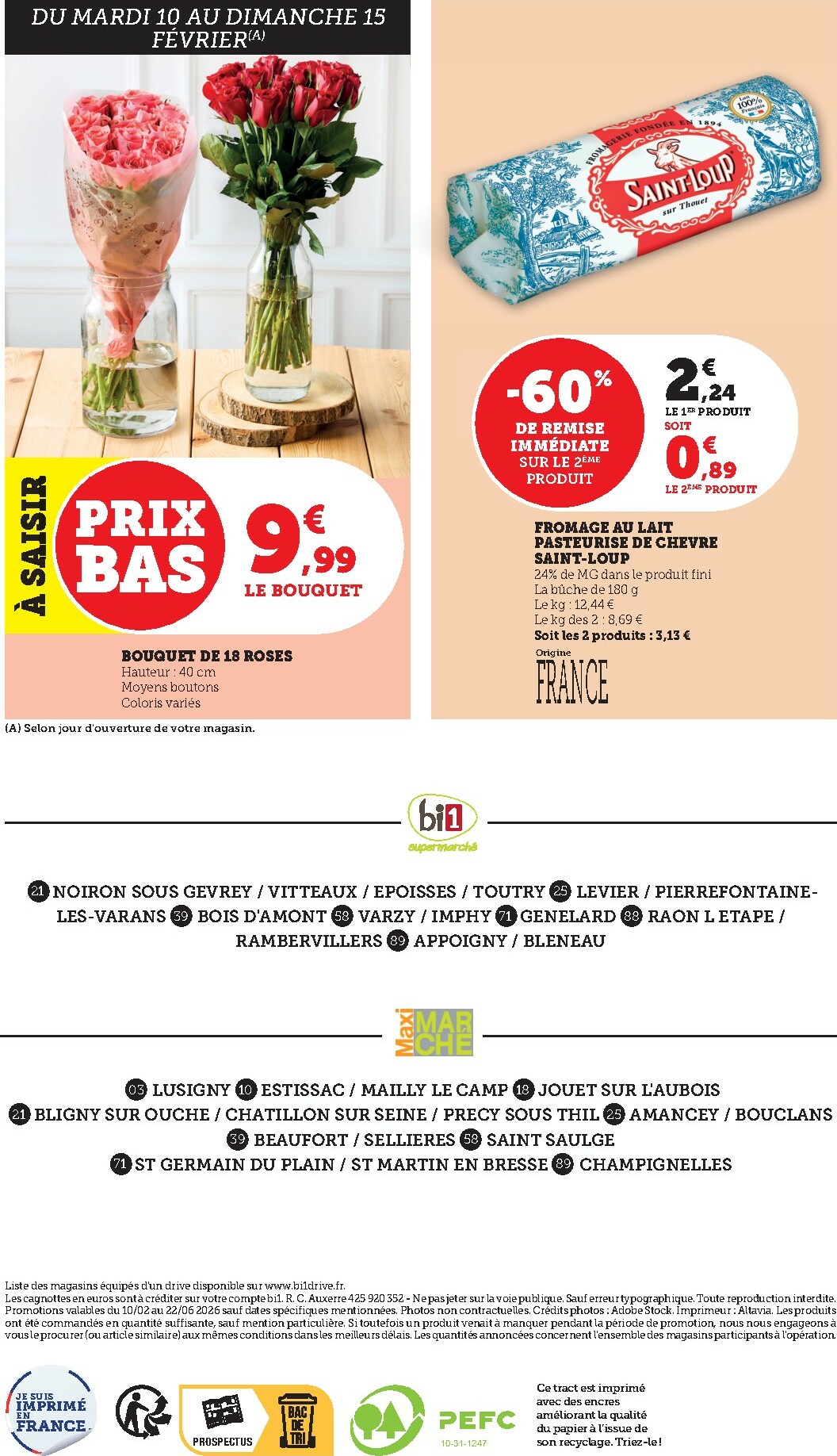 bi1 - Catalogue Bi1 - Noiron-sous-Gevrey, Vitteaux, Époisses, Toutry, Levier, Pierrefontaine-les-Varans, Bois-d'Amont, Varzy, Imphy, Génelard, Raon-l’Étape, Rambervillers, Appoigny, Bléneau valable du 10/02/2026 au 22/02/2026 - page: 12
