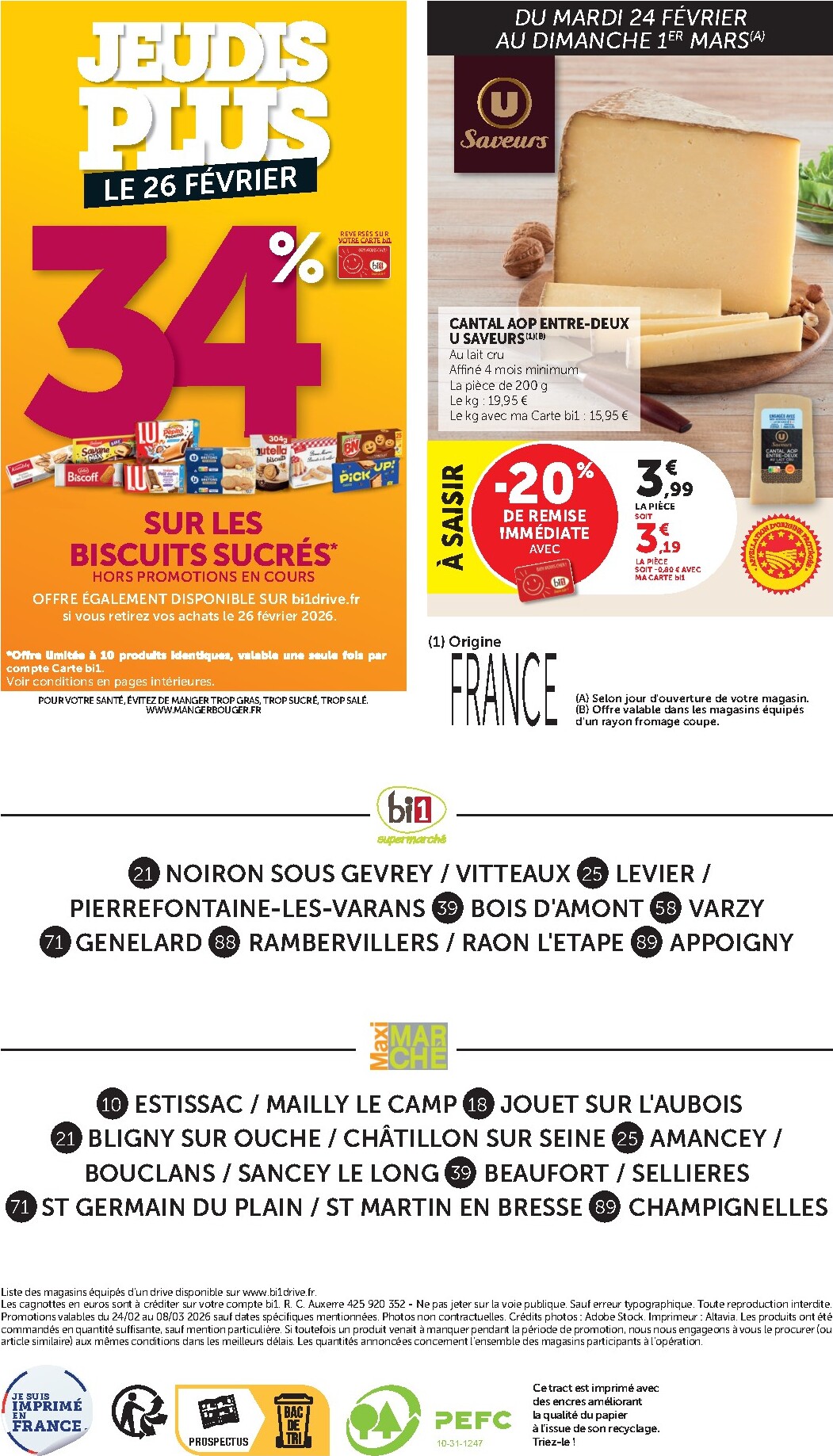 bi1 - Catalogue Bi1 - Noiron-sous-Gevrey, Vitteaux, Époisses, Toutry, Levier, Pierrefontaine-les-Varans, Bois-d'Amont, Varzy, Imphy, Génelard, Raon-l’Étape, Rambervillers, Appoigny, Bléneau valable du 24/02/2026 au 08/03/2026 - page: 12
